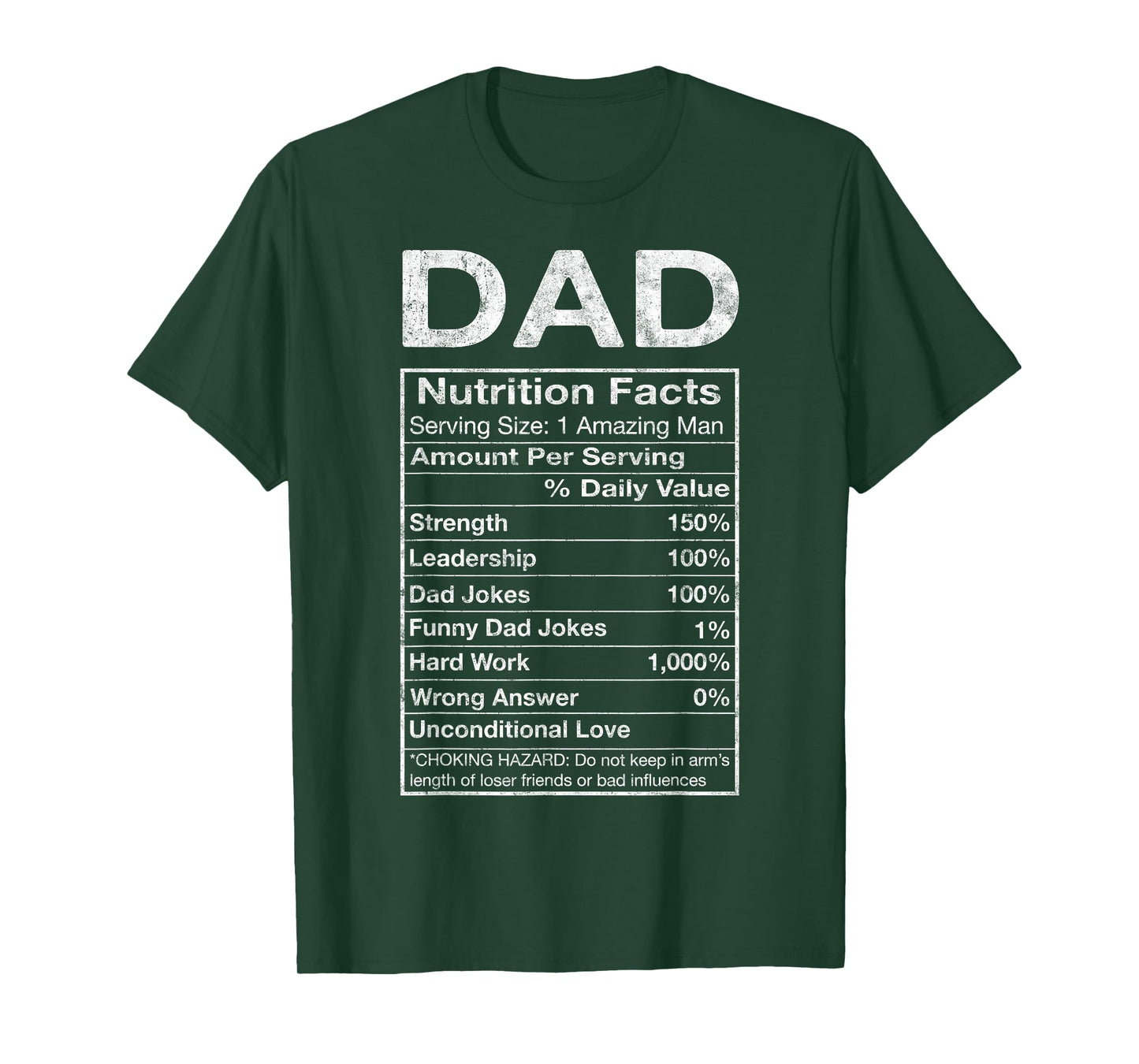 Dad Nutrition Facts Father's Day Grandpa Father Daddy Humor T-Shirt