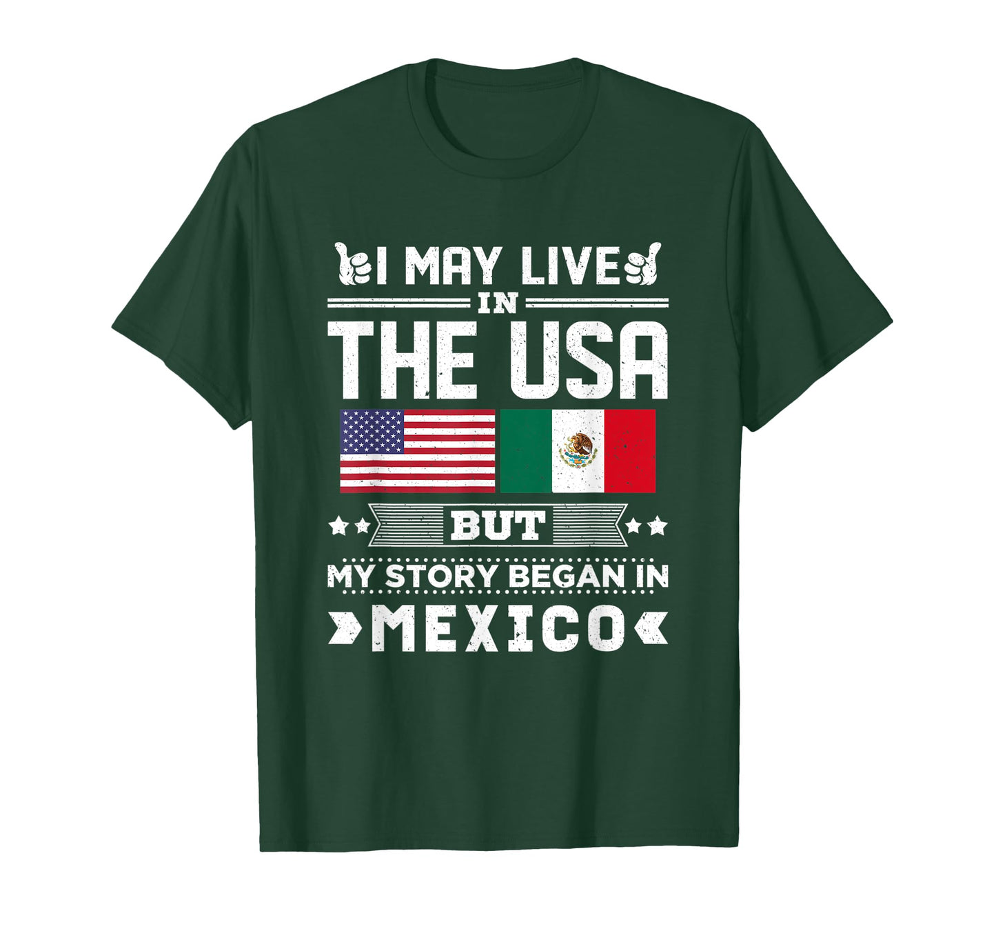 I May Live In USA But My Story Began In Mexico T-Shirt