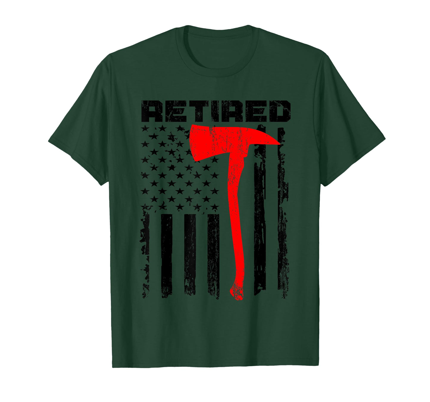 Funny Retired Firefighter USA Flag Fireman Retirement Outfit T-Shirt
