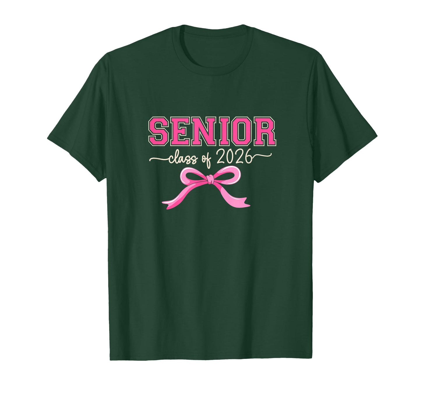 Class Of 2026 Pink Coquette Bow Cap Senior 2026 Graduation T-Shirt