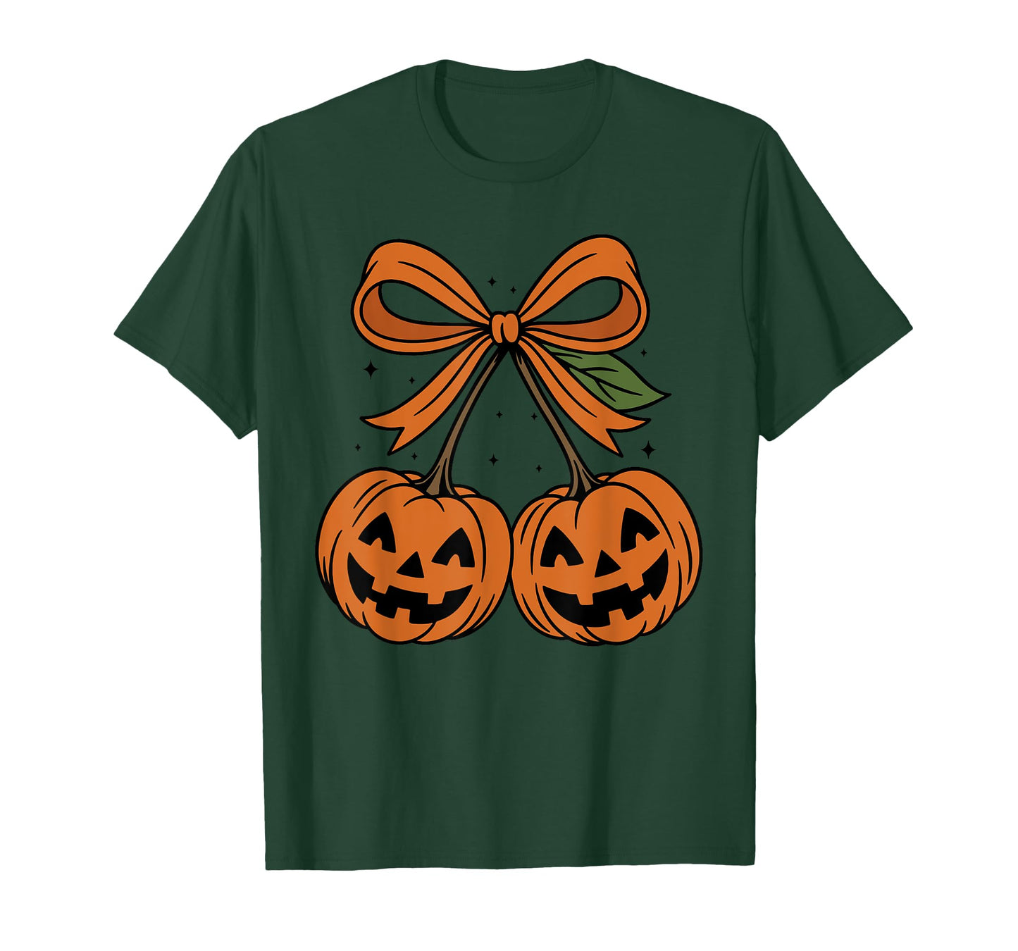 Pumpkin Cherries Autumn Girly Halloween Fall T-Shirt