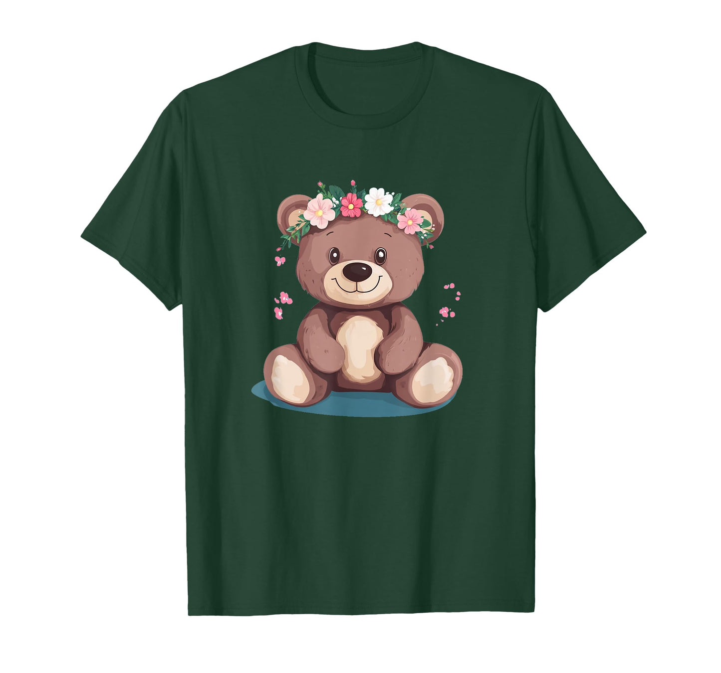 Cool Crowned Teddy Bear for Flowers Lovers T-Shirt