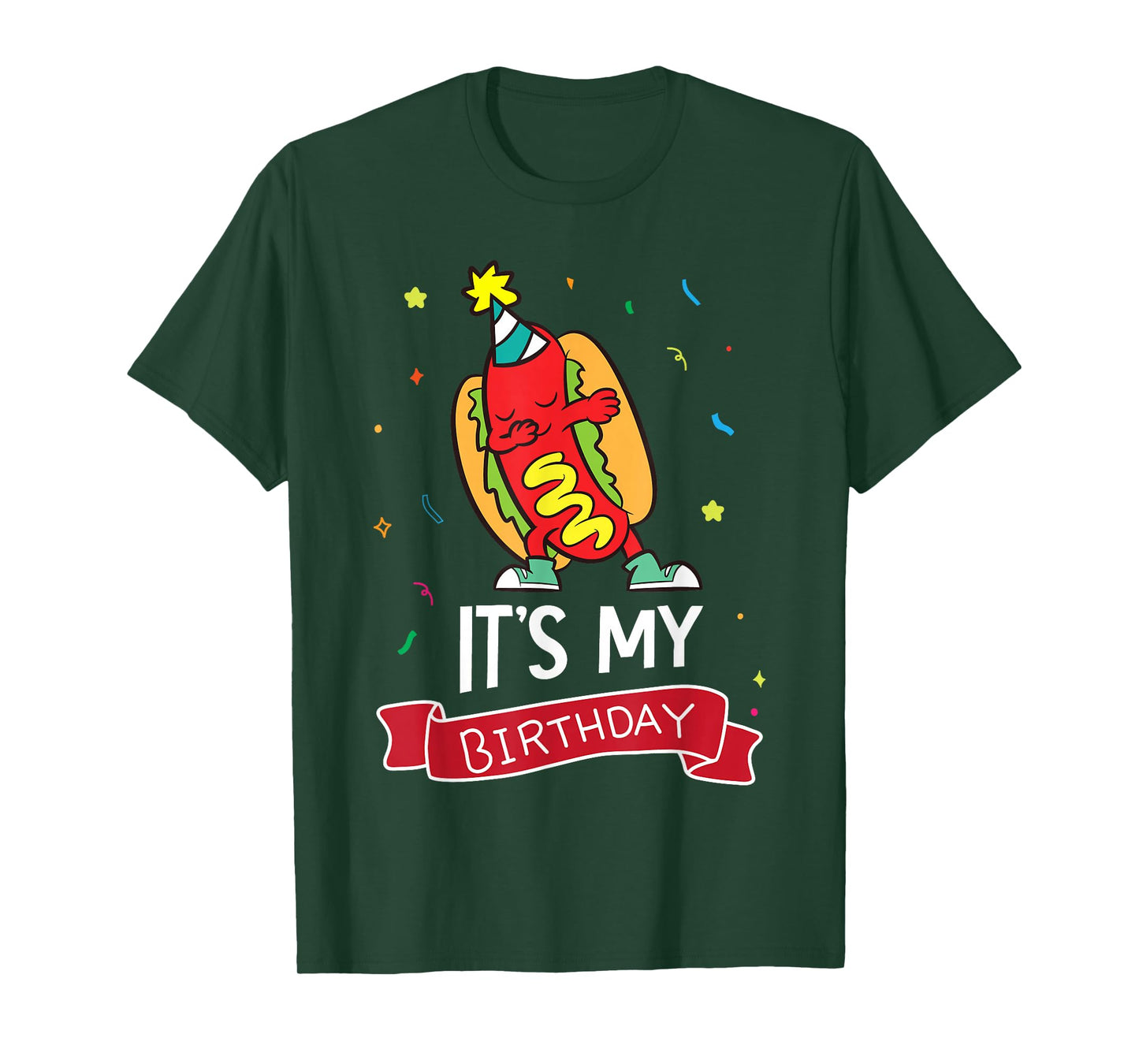 Its My Birthday Funny Hot Dog T-Shirt, Small, Black