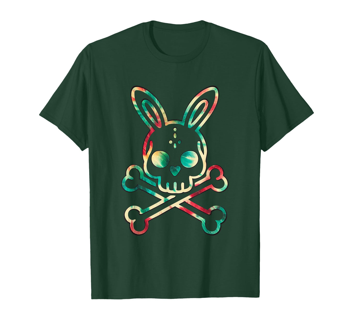 Bunny Skull Rabbit Bunny Skeleton Crossbones Tie Dye Men T-Shirt