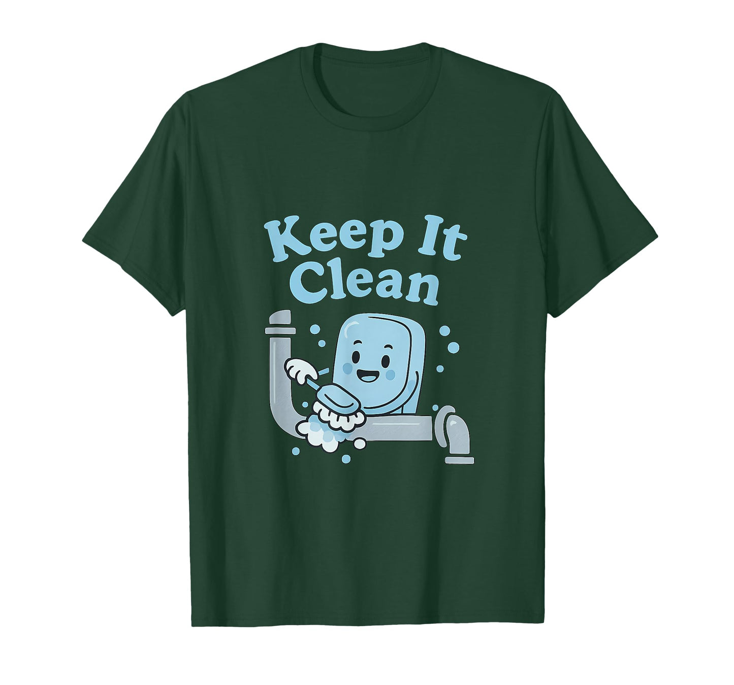 Keep It Clean Funny Plumber Soap Pipe Design T-Shirt