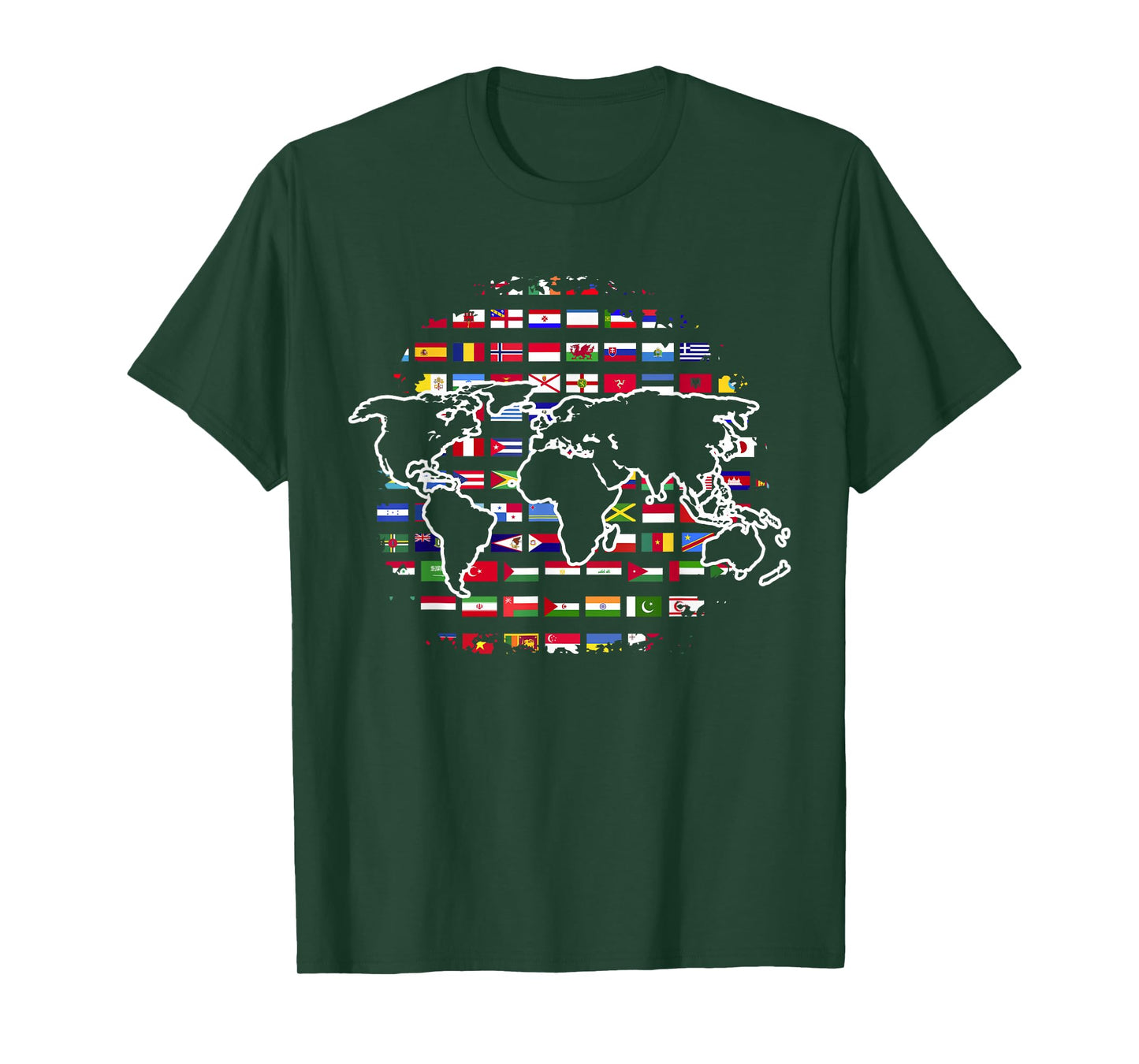 World Travel Map World Map International Flags T-Shirt