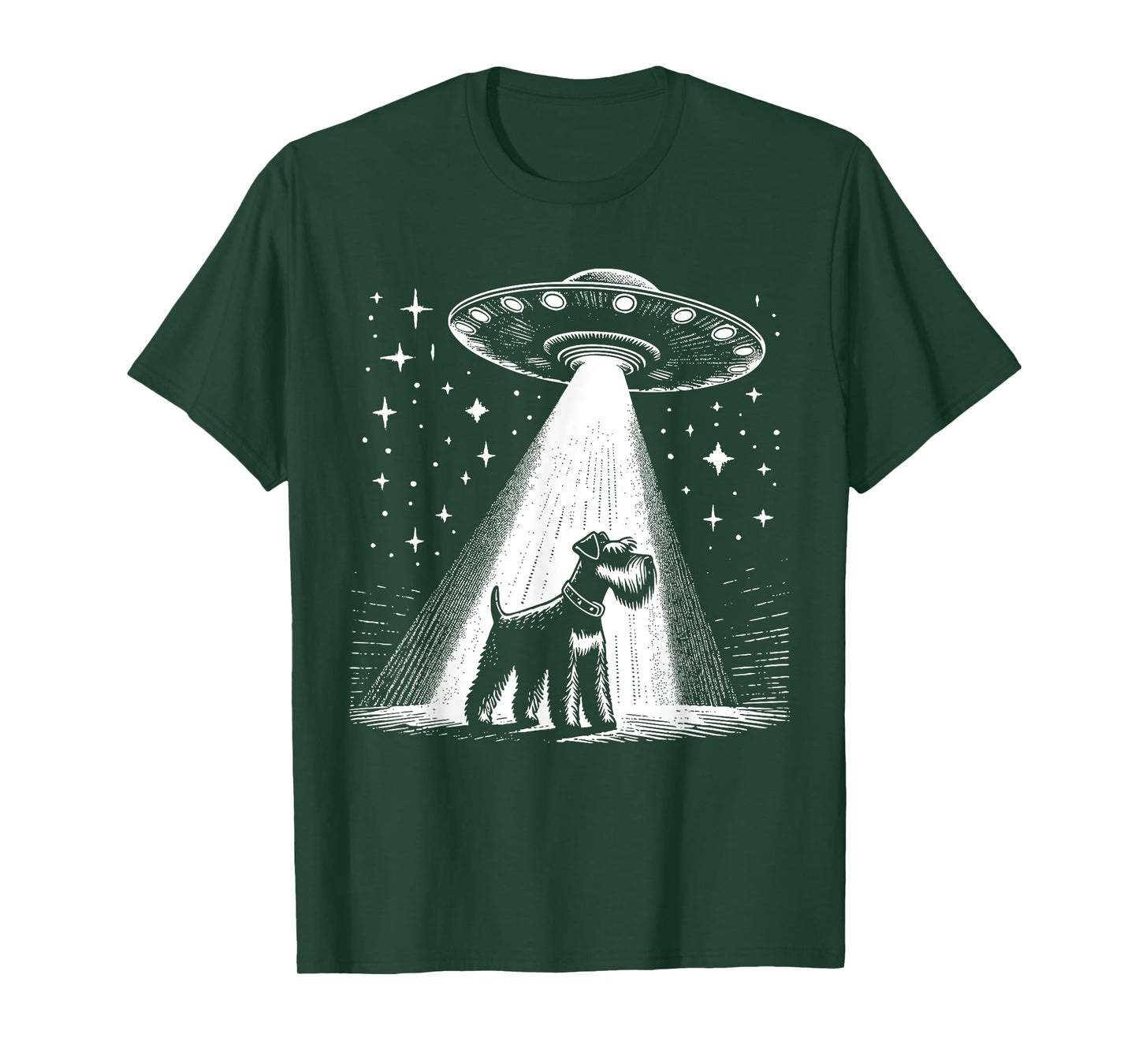 Schnauzer Mom Dad Dog - Funny Alien UFO T-Shirt for Men Women