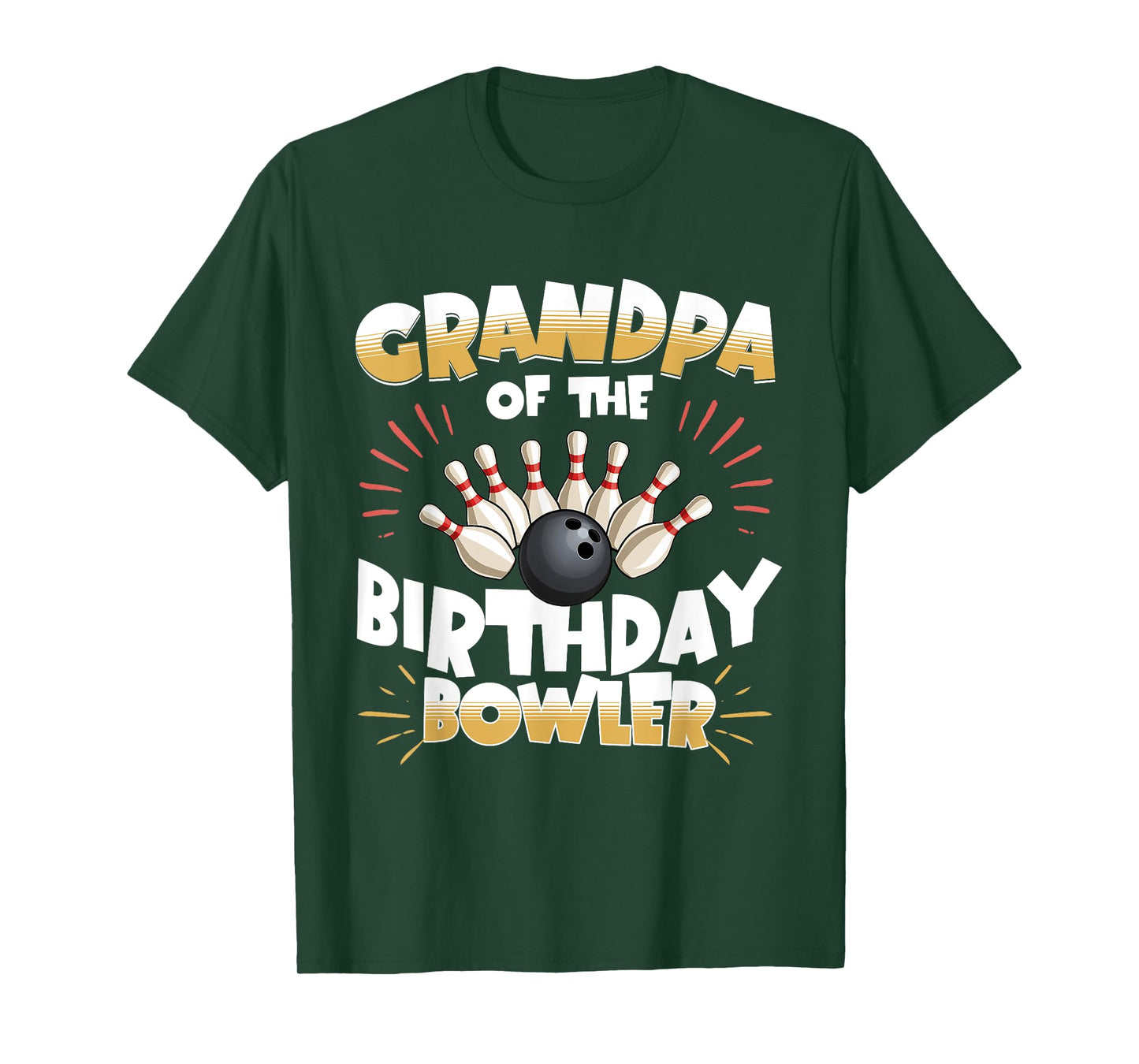 Bowling Party Kids Grandpa Of The Birthday Bowler Matching T-Shirt