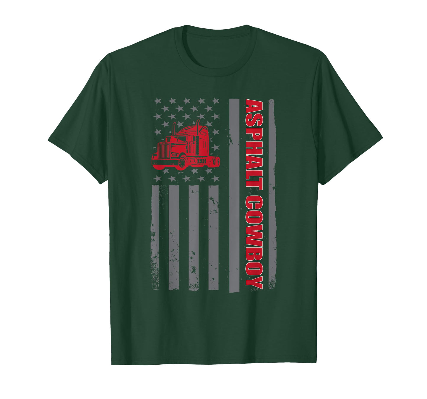 Asphalt Cowboy Patriotic Truck Lover USA Trucker Fanatic T-Shirt