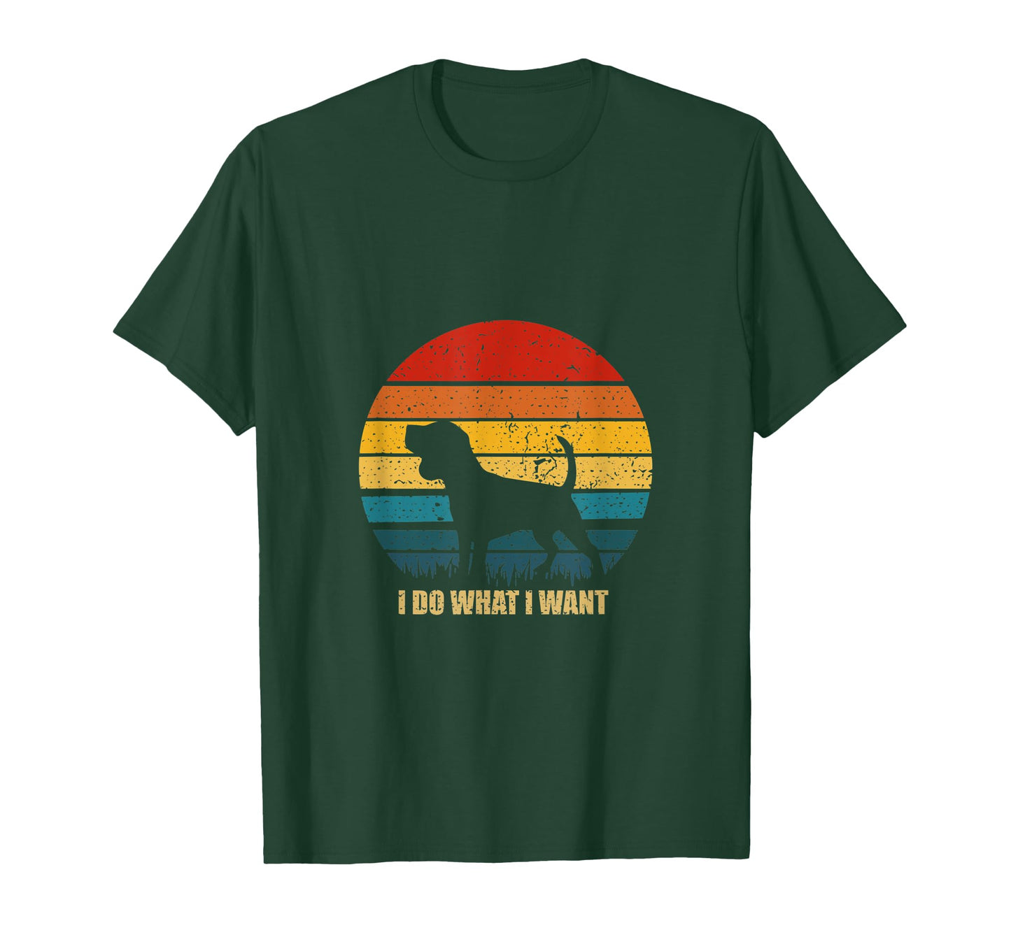 Funny Dog Gift Vintage Sunset I Do What I Want Dog Men Women T-Shirt