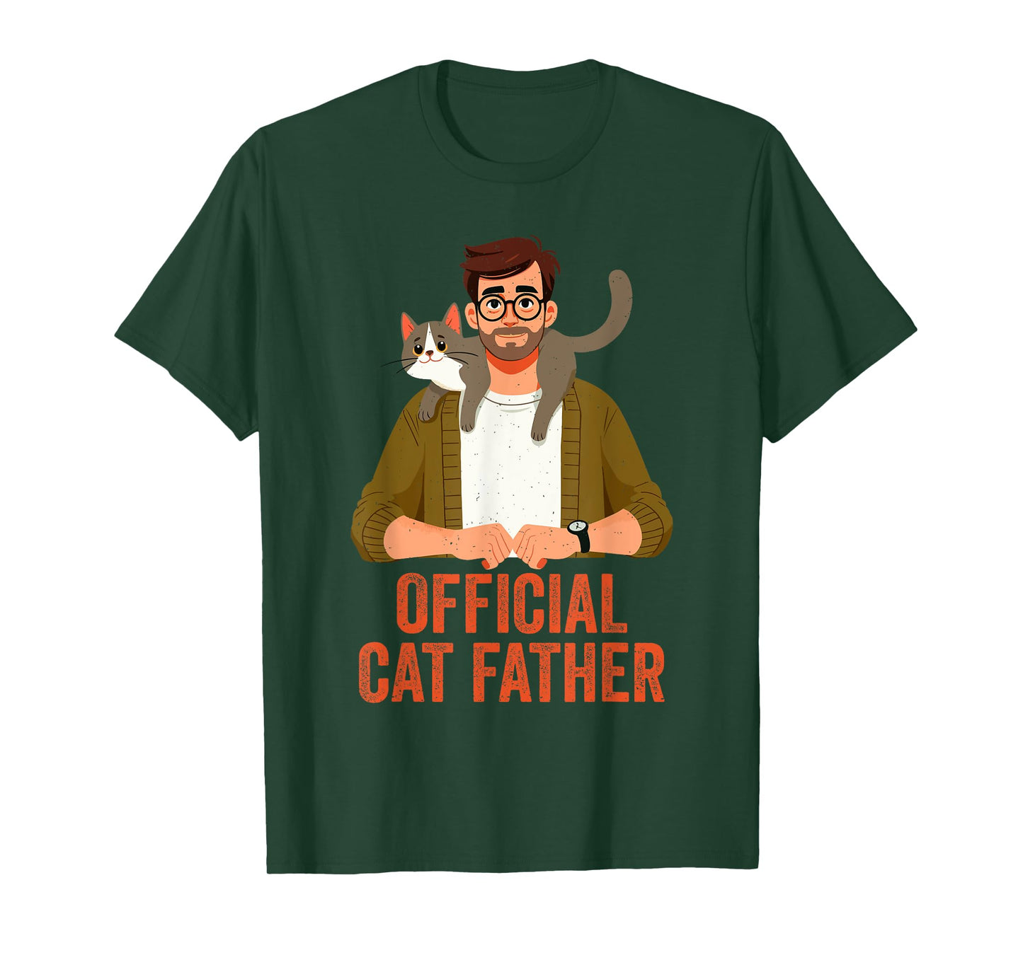 Official Cat Father Fathers Day Kitten Lover Feline Owner T-Shirt