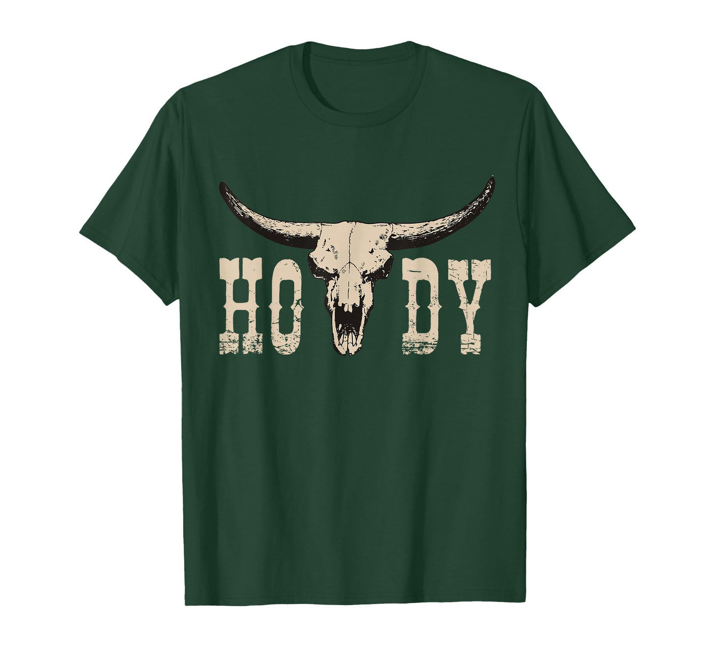 White Howdy Cow Skull Rodeo Western Country Southern Cowboy T-Shirt
