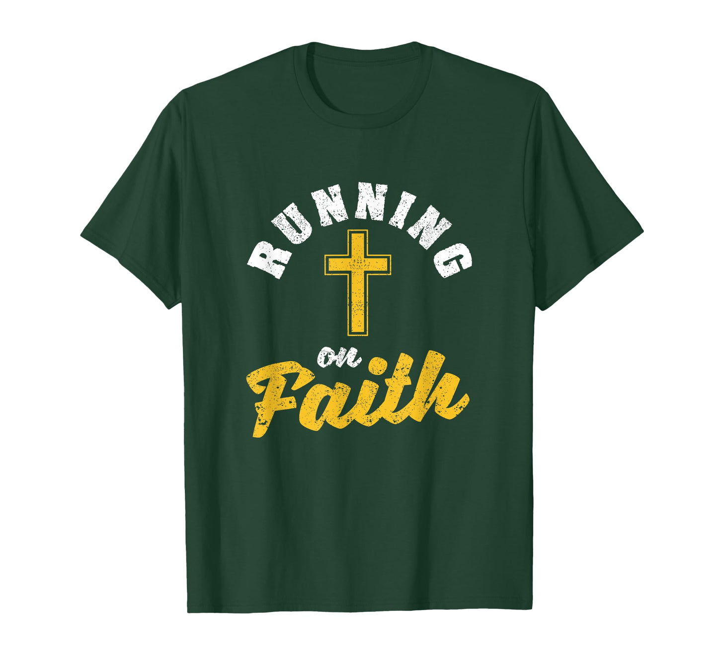 Running On Faith Funny Christian Workout Runner Religious T-Shirt