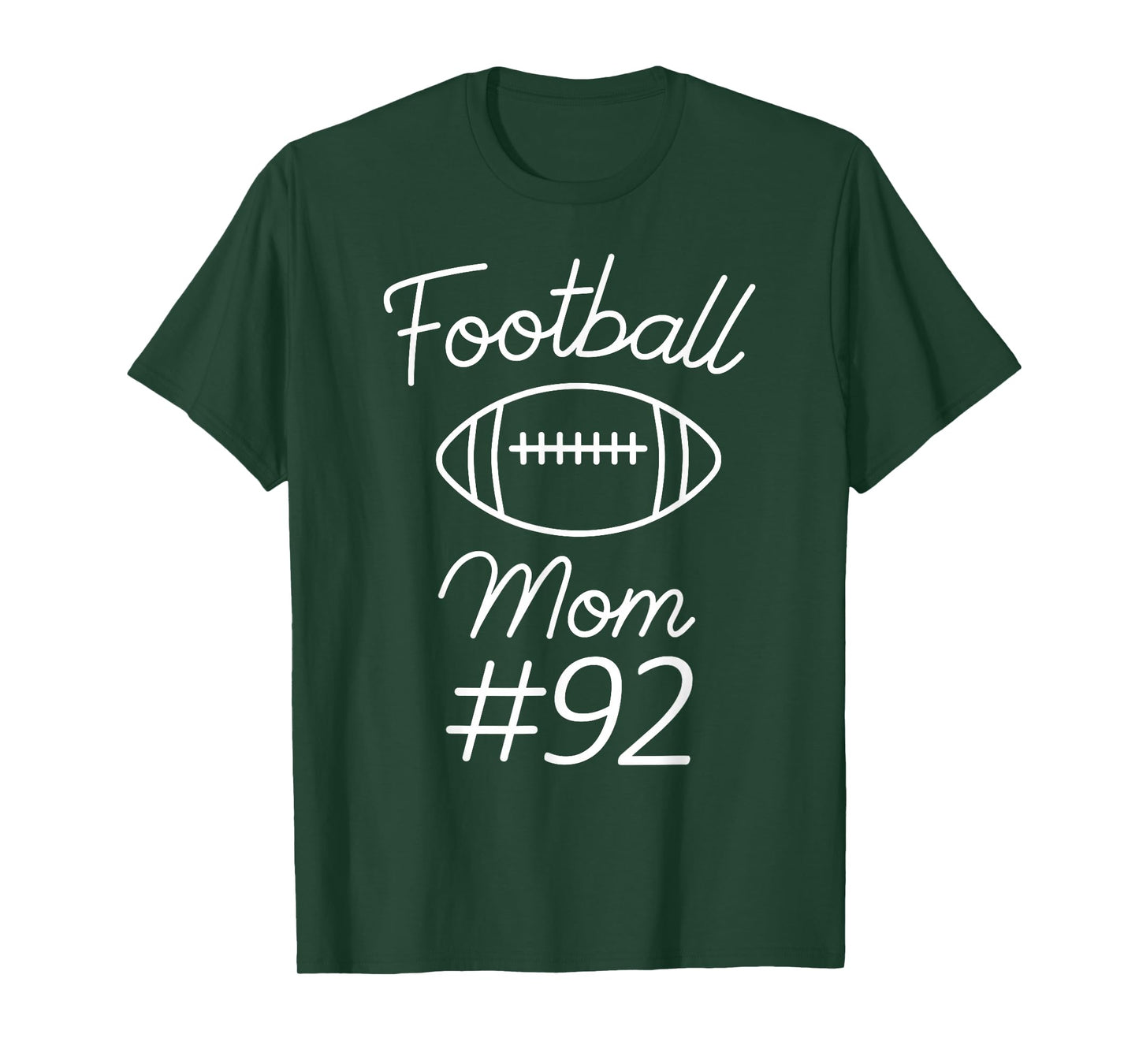 Football Mom Number 92 Biggest Fan Woman Team Game My Son T-Shirt