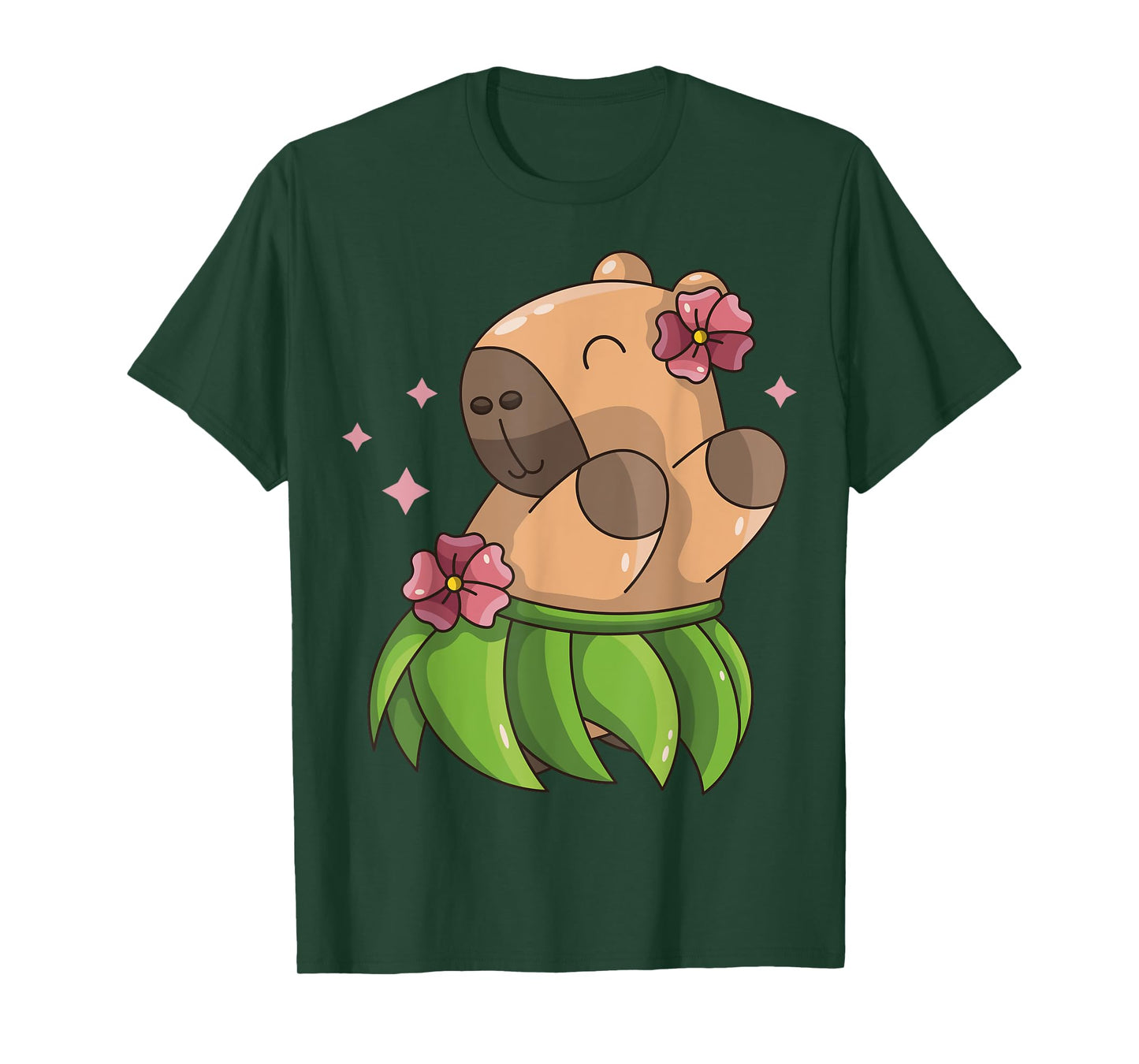 Capybara Luau Dancing Hawaii Vacation Clothes Girls Women T-Shirt