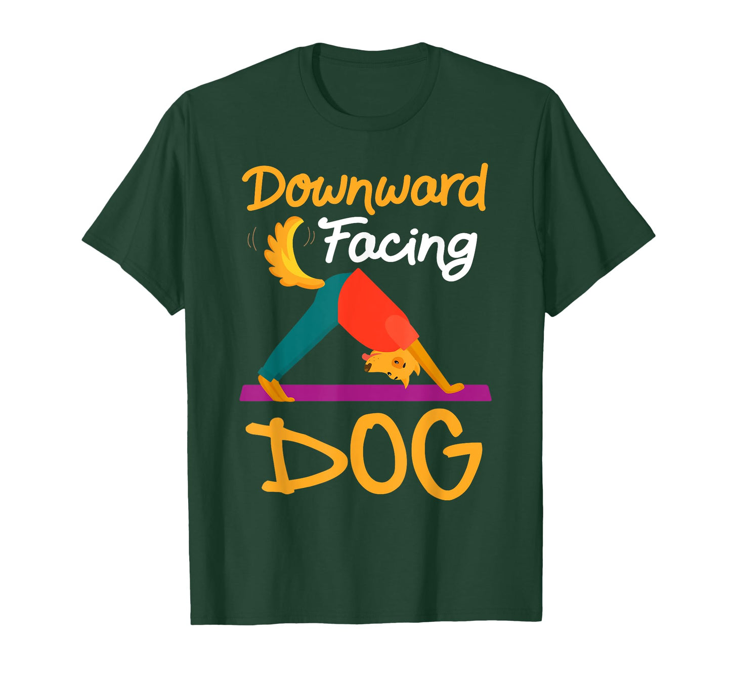 Funny Downward Facing Dog On Yoga Mat Yoga Pose Meditation T-Shirt