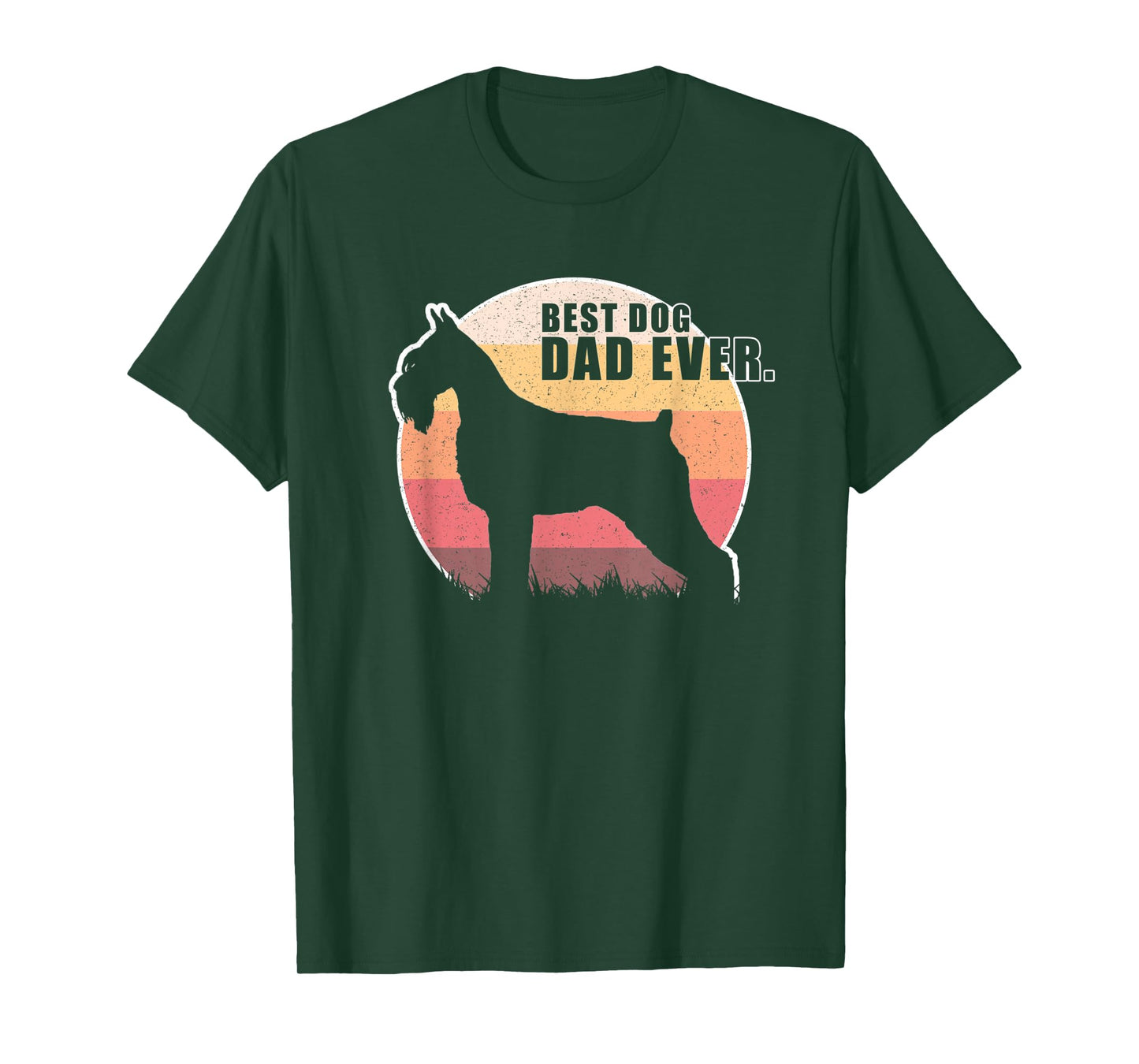 Vintage Retro Best Dog Dad Ever Standard Schnauzer T shirts Men Women Kids T-Shirt