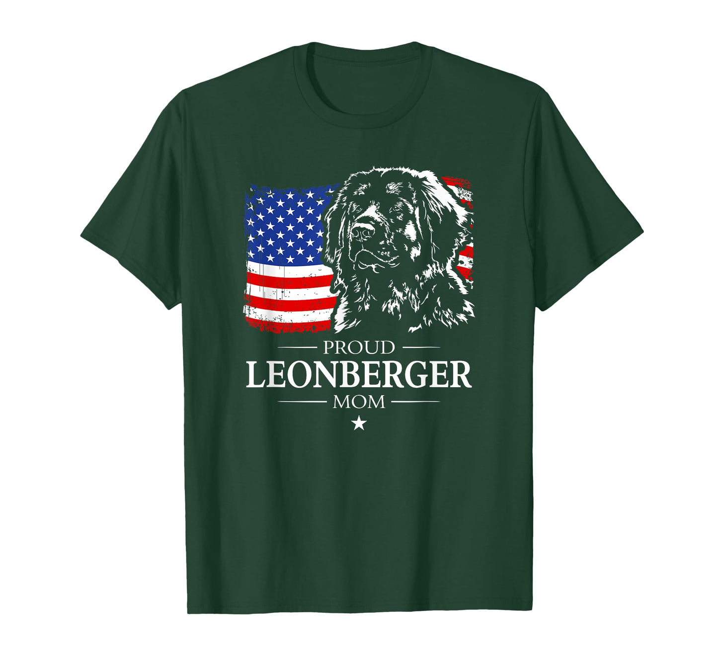 Proud Leonberger Mom American Flag patriotic gift dog T-Shirt