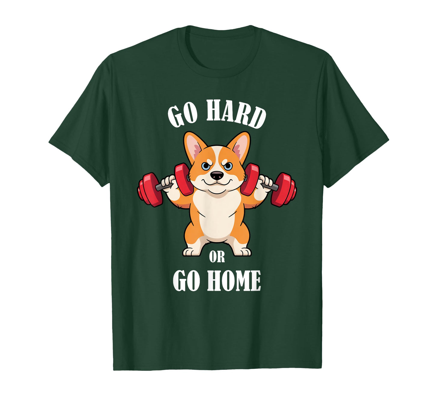 Corgi Workout Lifting Dumbbells Weightlifting Funny Gym T-Shirt