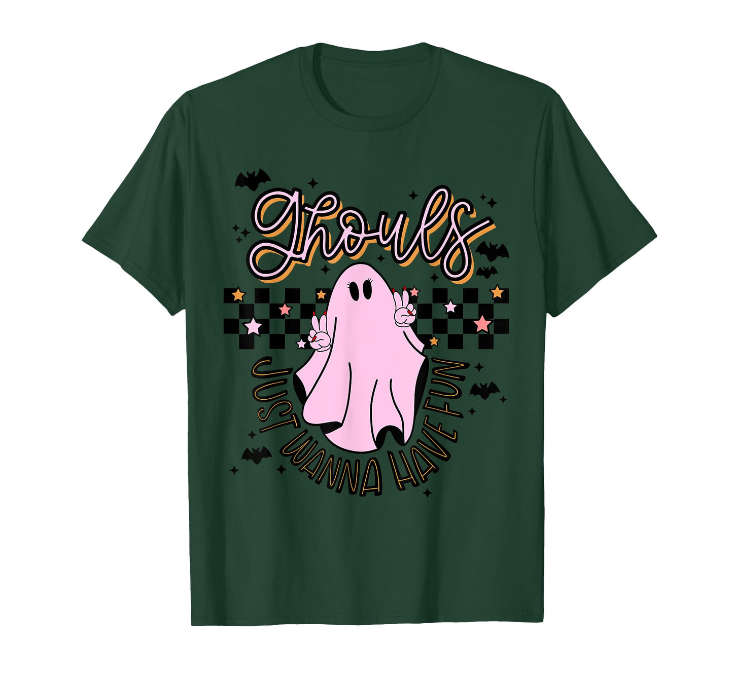 Ghouls just want to have fun, pink, peace sign, halloween T-Shirt
