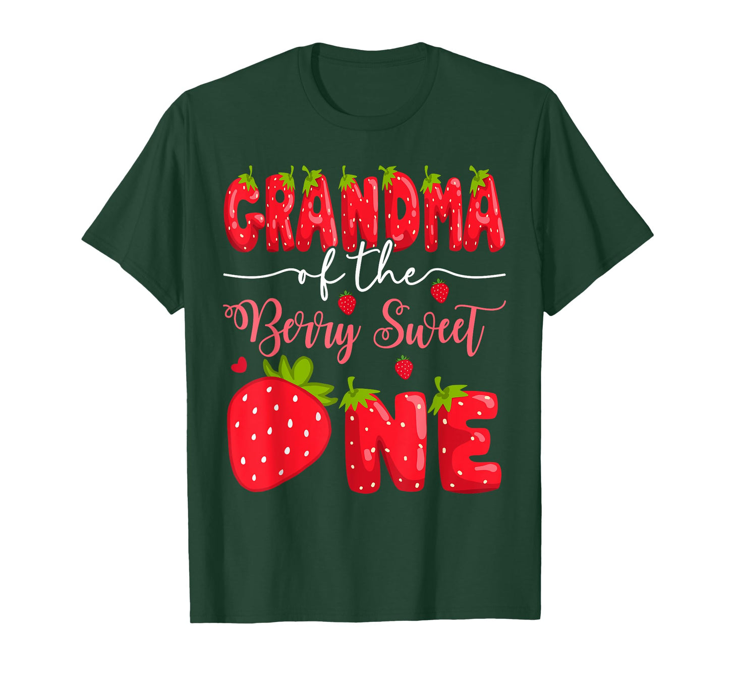 Grandma Of The Berry Sweet One 1St Birthday Strawberry T-Shirt
