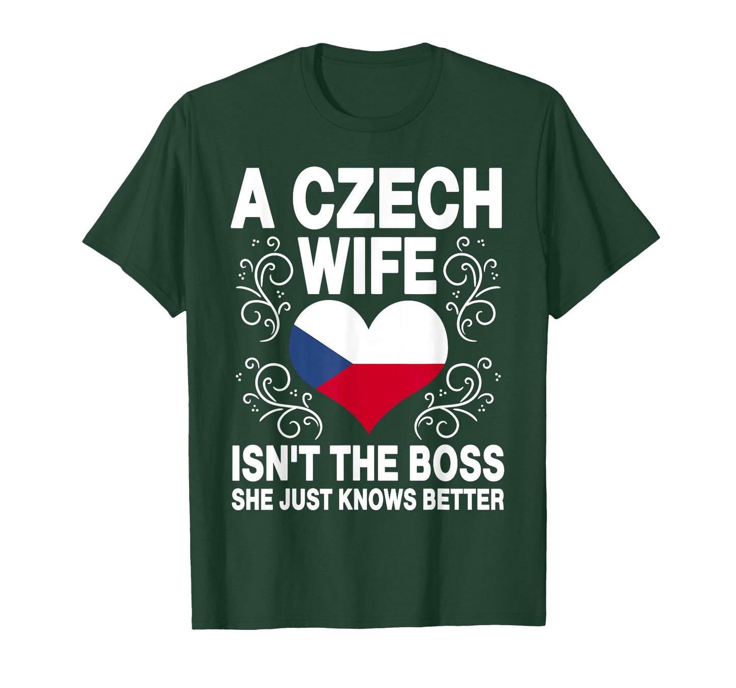 Funnz Czech Wife Saying Czech Flag Heart Czech Women T-Shirt
