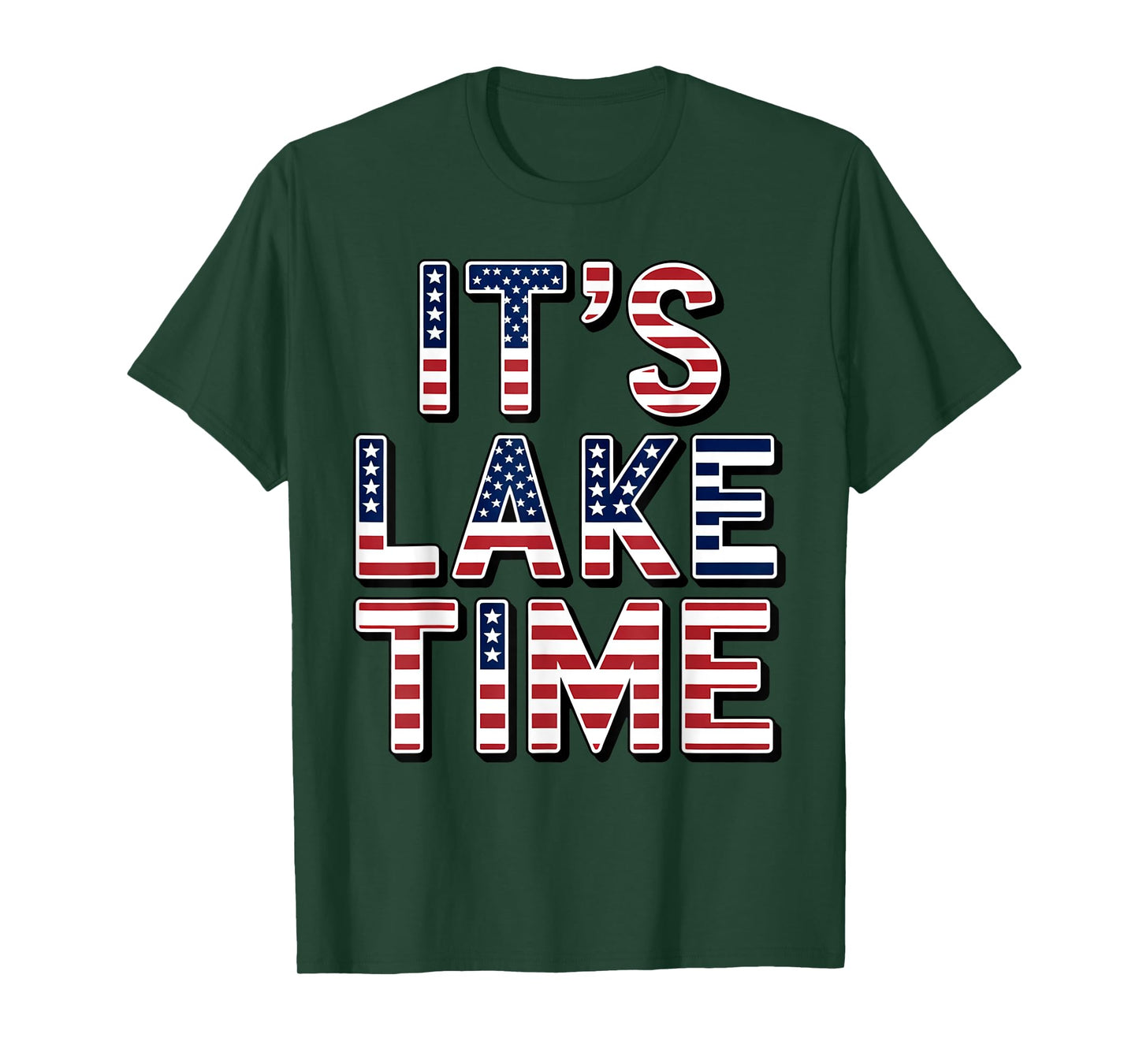 It's Lake Time Patriotic American Flag USA 4th of July T-Shirt
