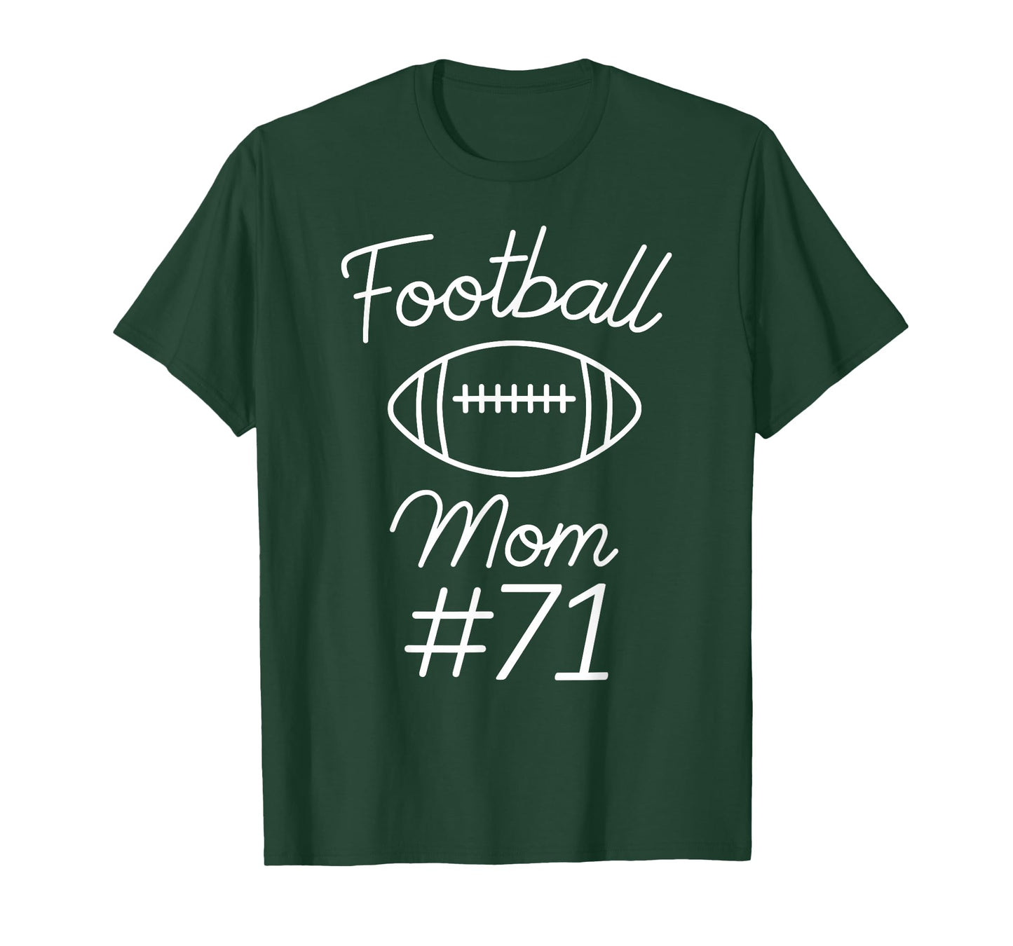 Football Mom Number 71 Biggest Fan Woman Team Game My Son T-Shirt
