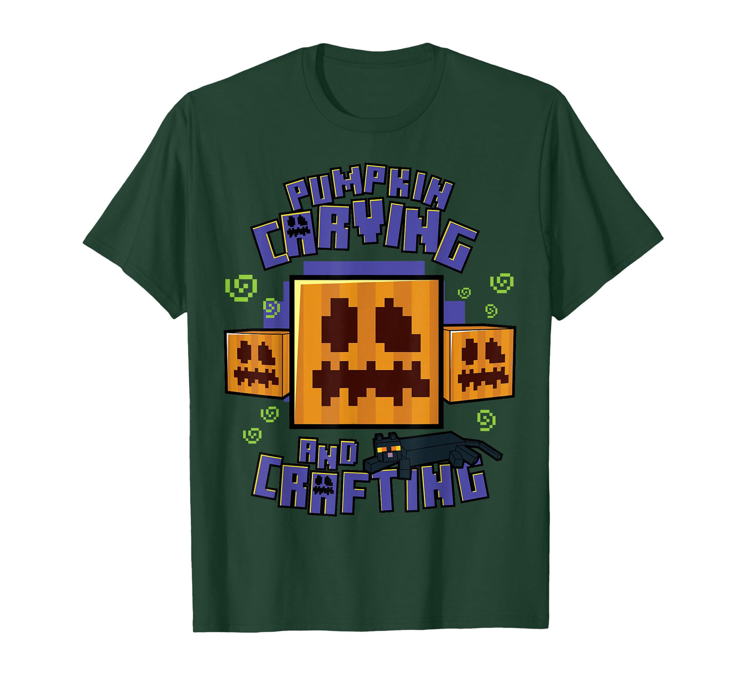 Minecraft Pumpkin Carving And Crafting Halloween T-Shirt