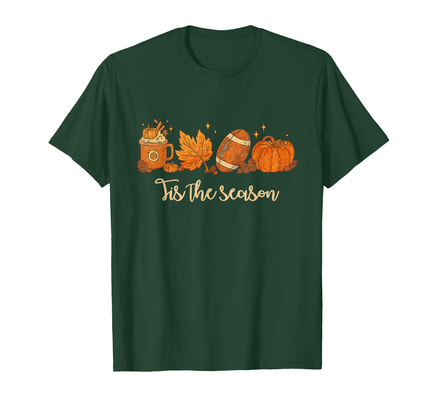 Tis The Season Football Fall Pumpkin Thanksgiving Football T-Shirt