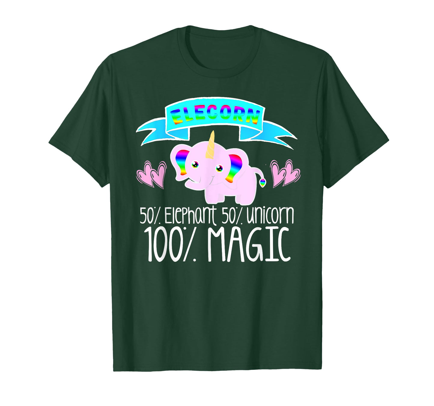 Unicorn Elephant ELECORN Girls Women Love Fairy Tales Cute T-Shirt