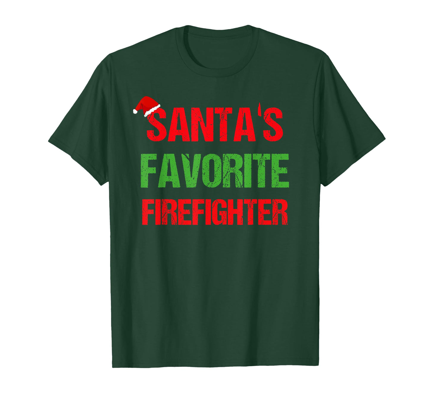 Santas Favorite Firefighter Funny Ugly Christmas Shirt Gift T-Shirt