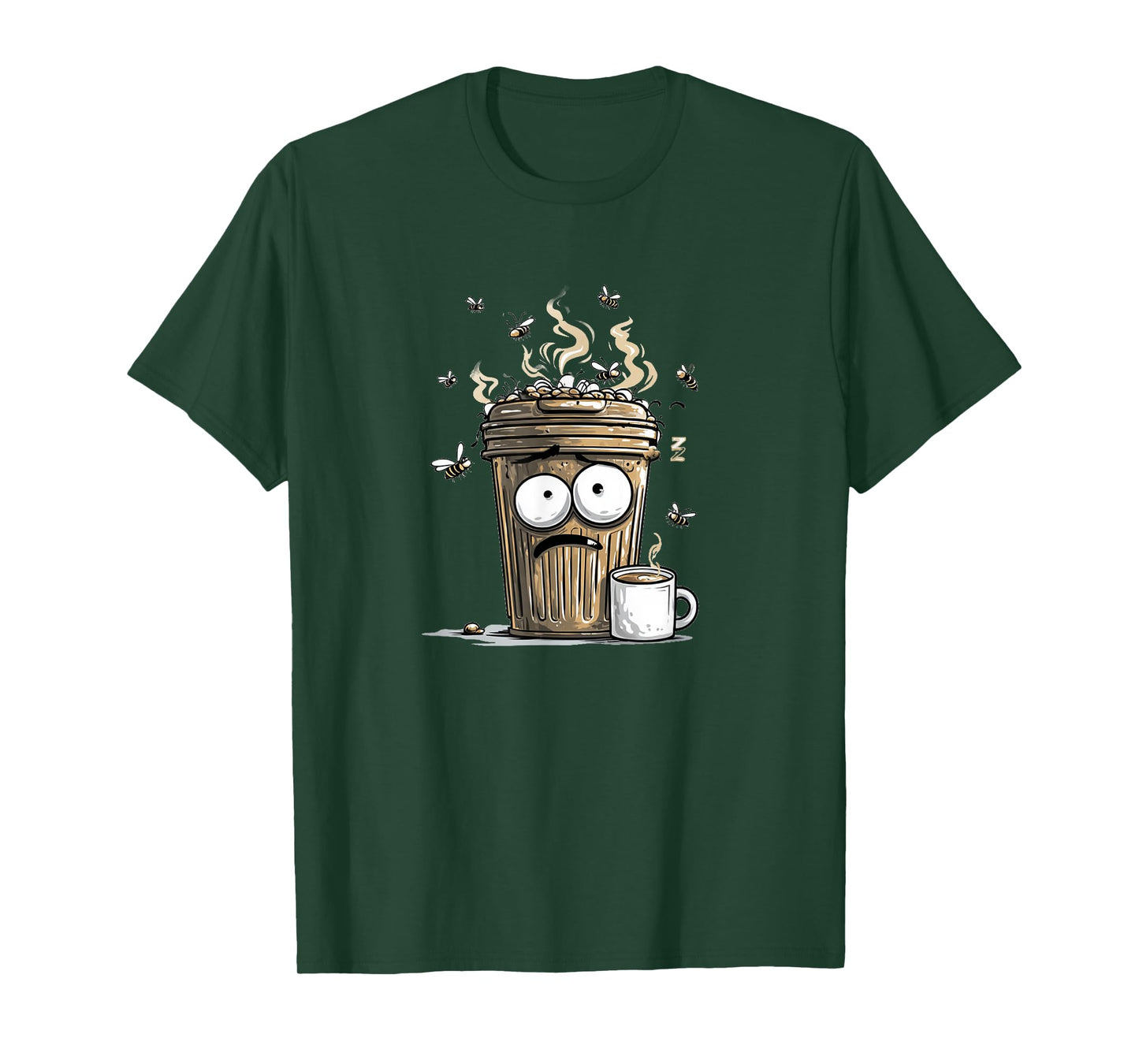 Trash Can Look with Mug for Coffee and Cups Lovers T-Shirt