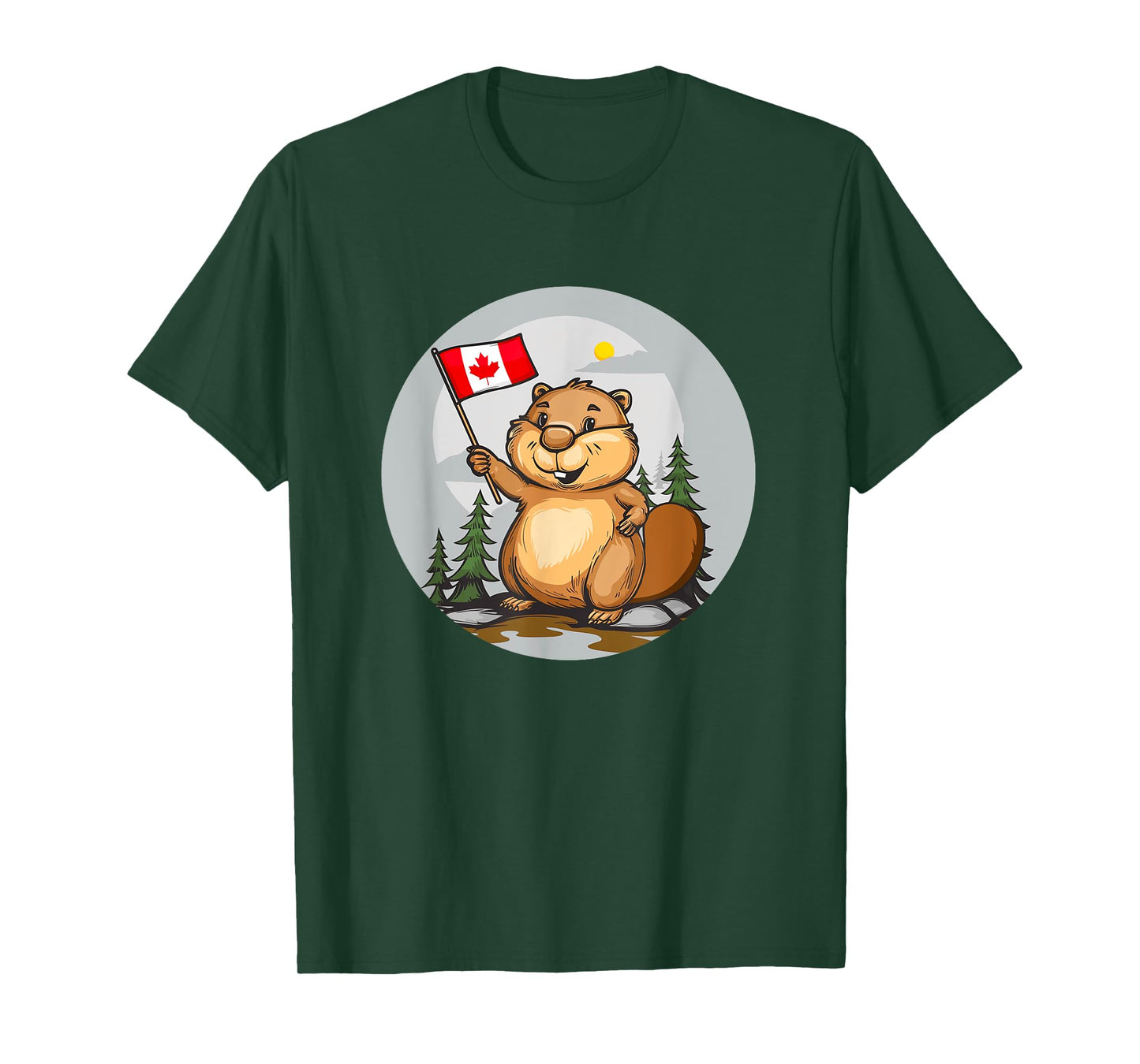 Canadian Beaver Logo for a Playful Wilderness Look T-Shirt