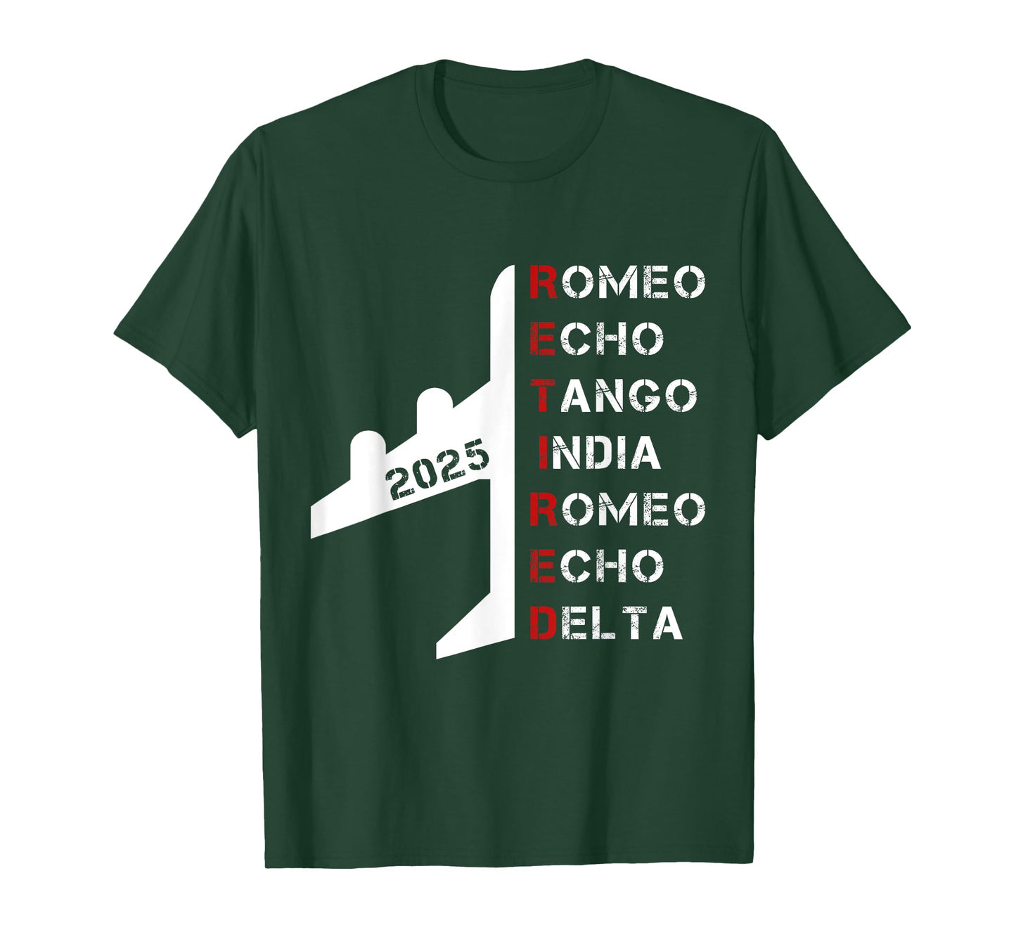 Retired Pilot 2025 Phonetic Alphabet Retirement Gift T-Shirt