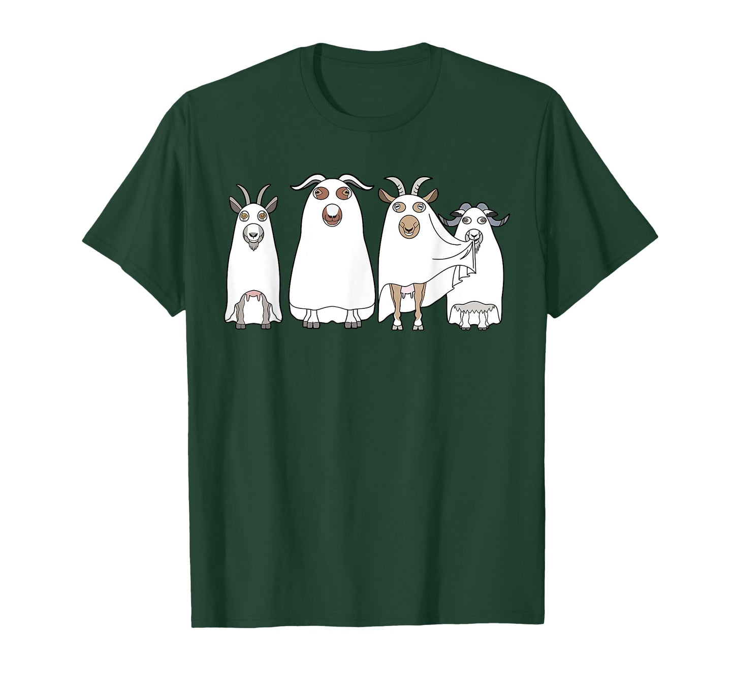 Goat Ghost Halloween Farmer Goat Lover Scary Spooky Season T-Shirt