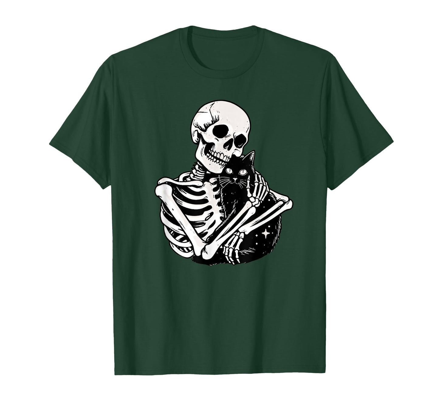 Skeleton Cat Skull Kitty Goth Cute Halloween Men Women Kids T-Shirt