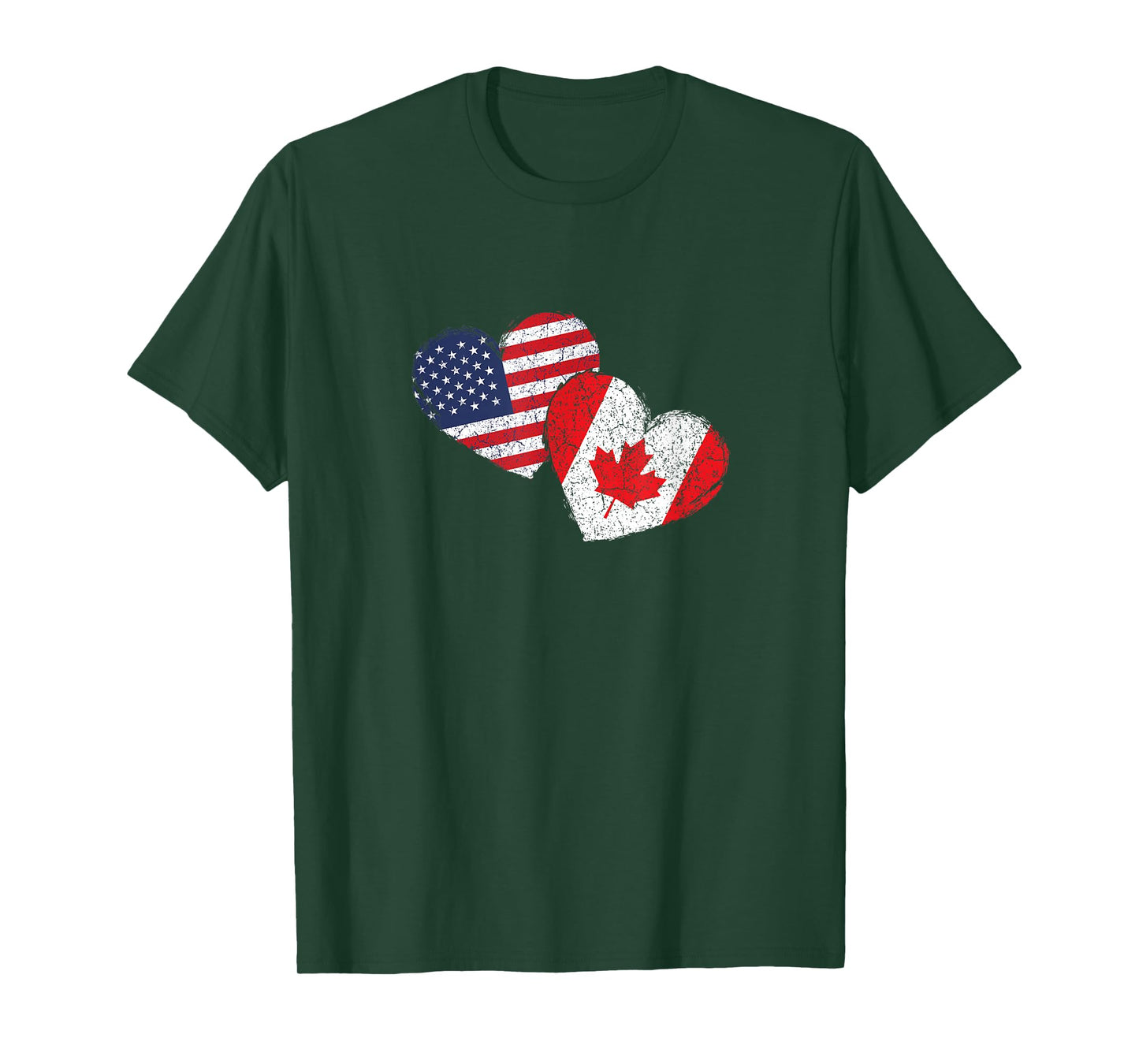 USA Canada Heart Country Flag American Canadian T-Shirt