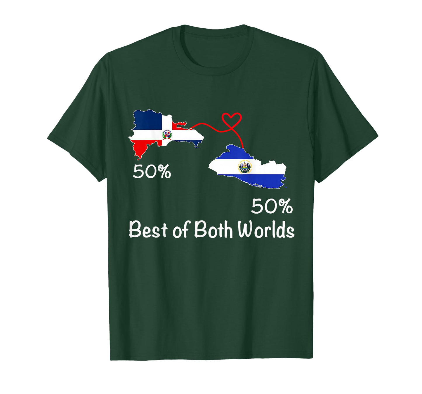 Half Dominican Half Salvadoran Flag Map Love Salvadoran RD T-Shirt