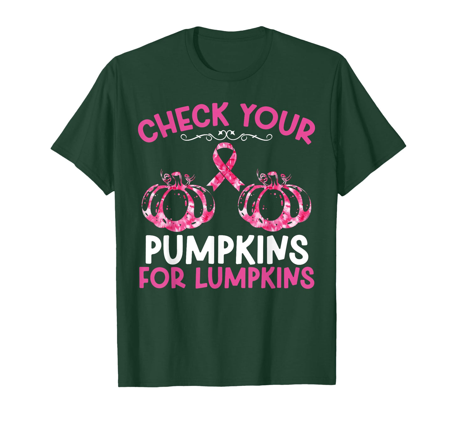 Check Your Pumpkins Breast Cancer Awareness Halloween Women T-Shirt