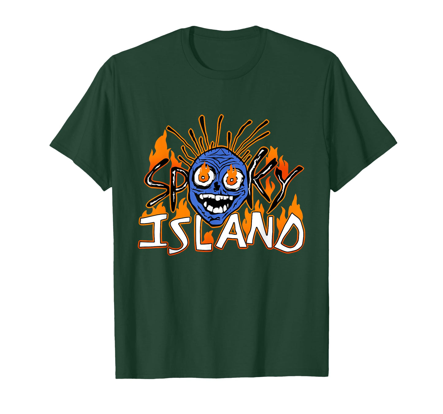 Spooky Island Amusement Park Island Resort Halloween Skull T-Shirt