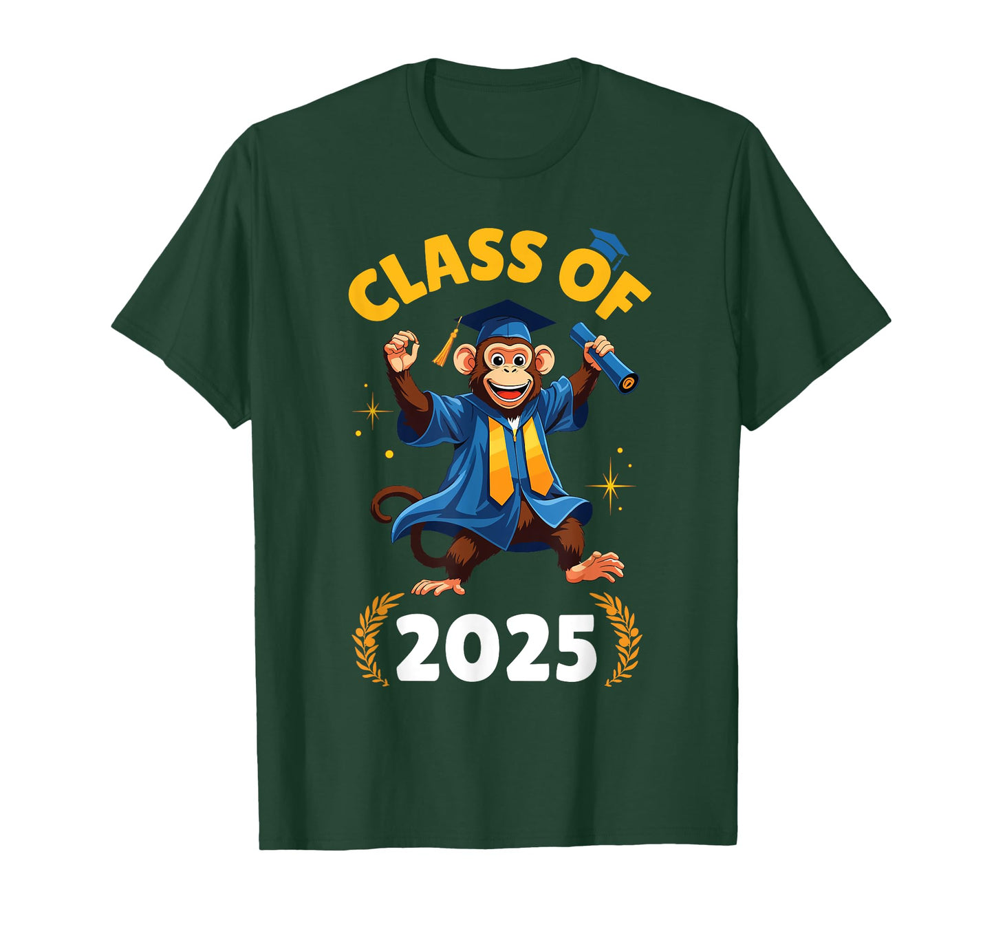 Monkey Senior Class Of 2025 Graduation Day School College T-Shirt