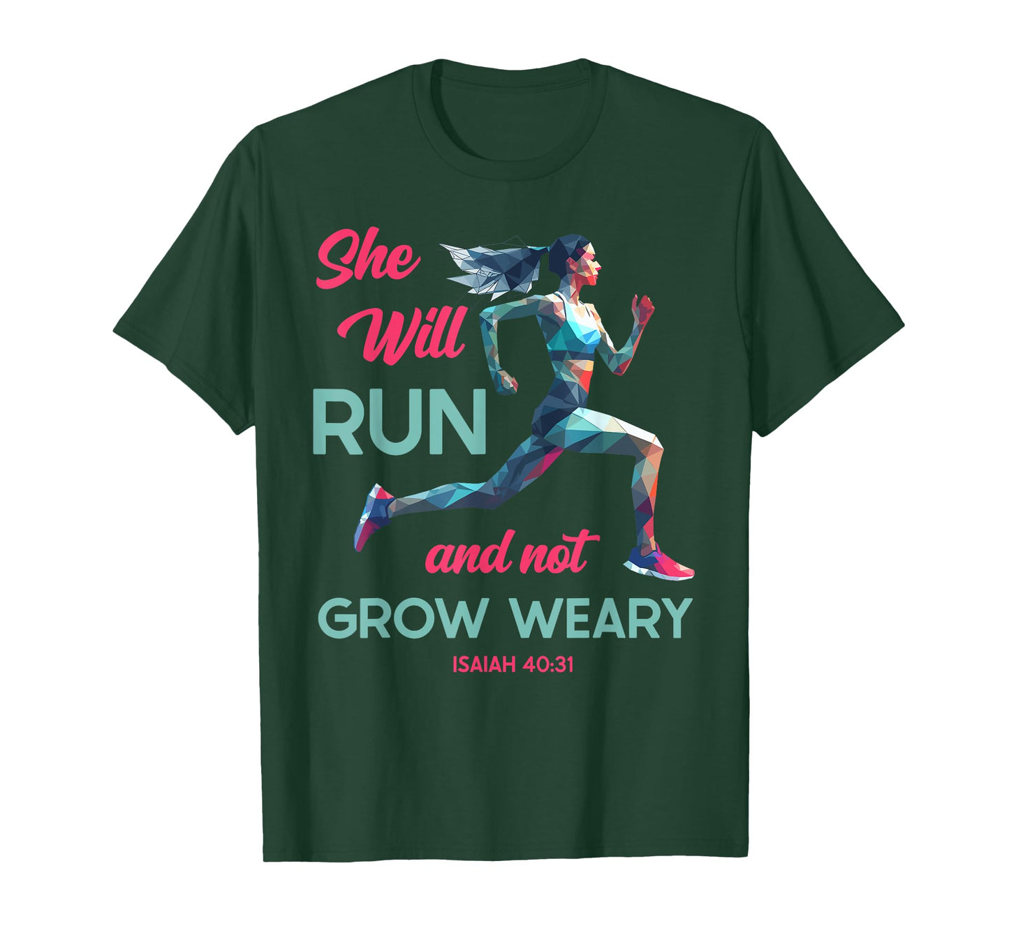 Christian Girl Runner Cross Country Trail Running Run Bible T-Shirt