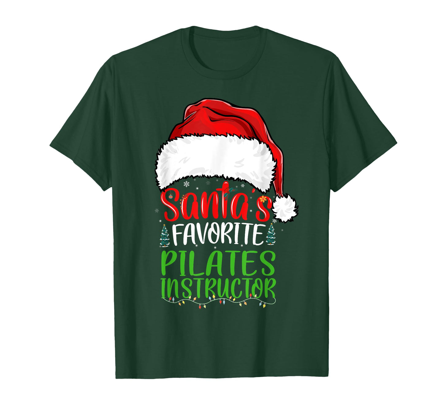 Santa's Favorite Pilates Instructor Funny Christmas T-Shirt