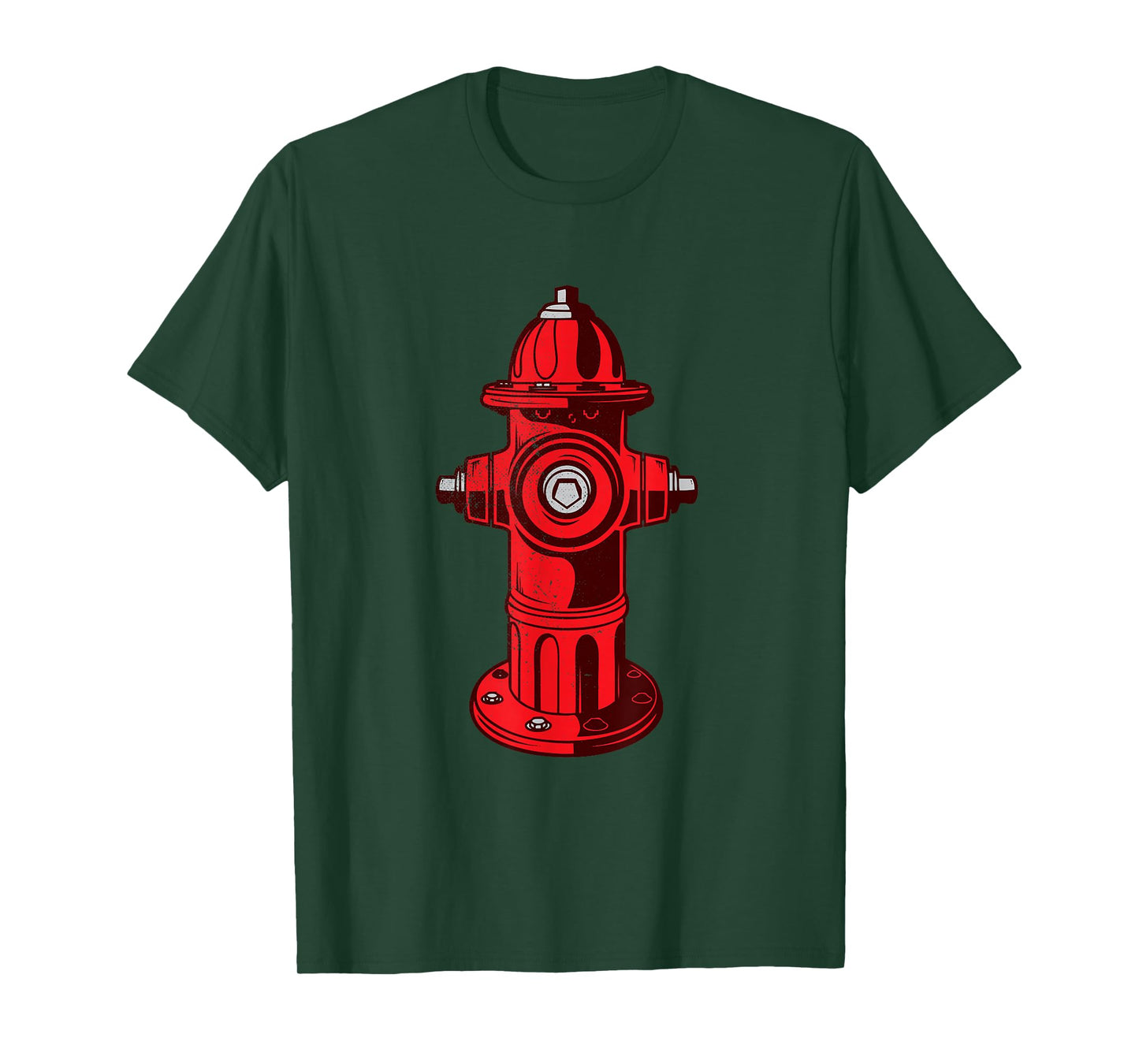 Red Graphic Fire Hydrant FireFighter Work Tee Shirt T-Shirt