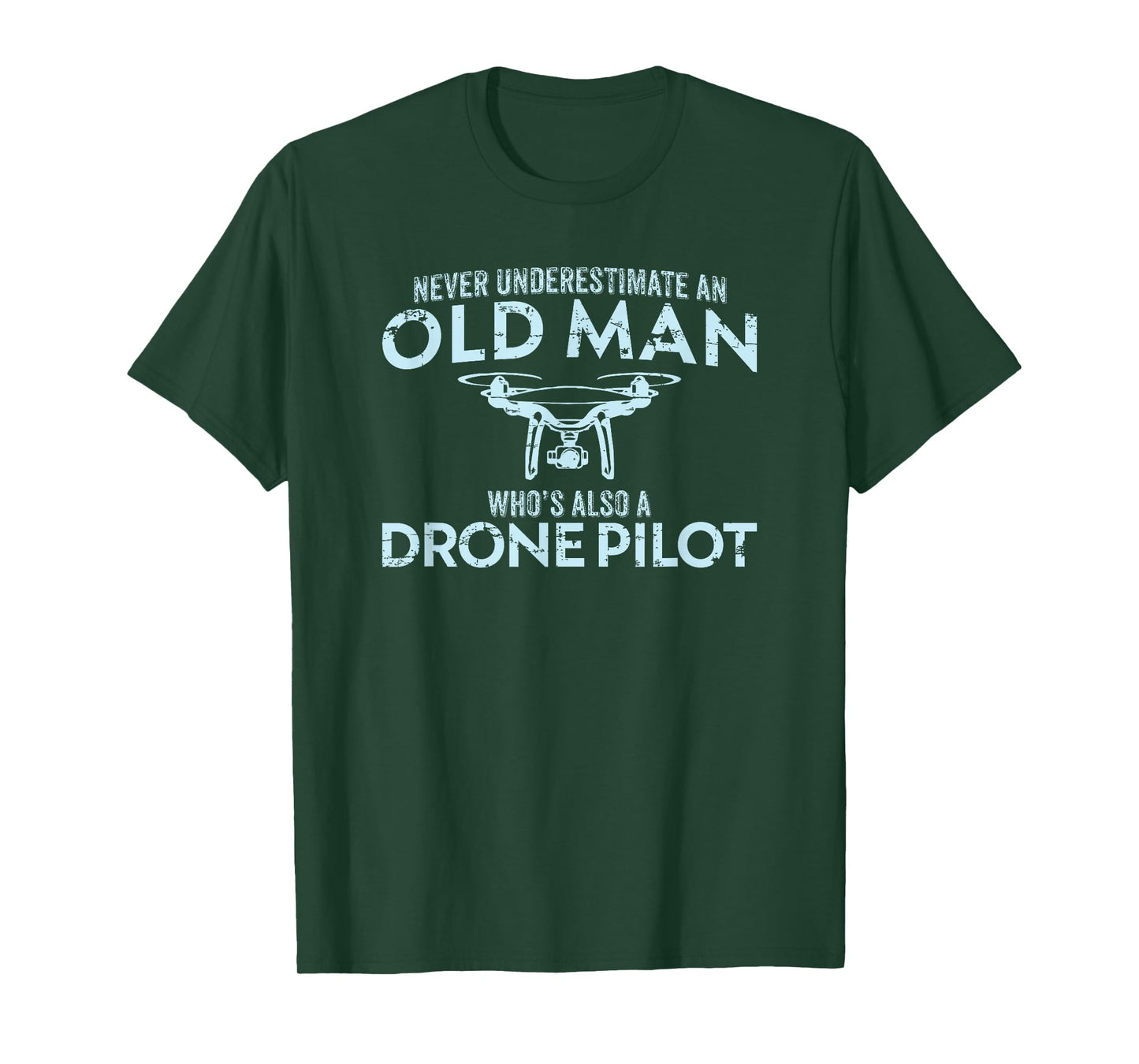 Old Man Drone Pilot Tshirt Men Quadcopter Operator Gift UAV T-Shirt