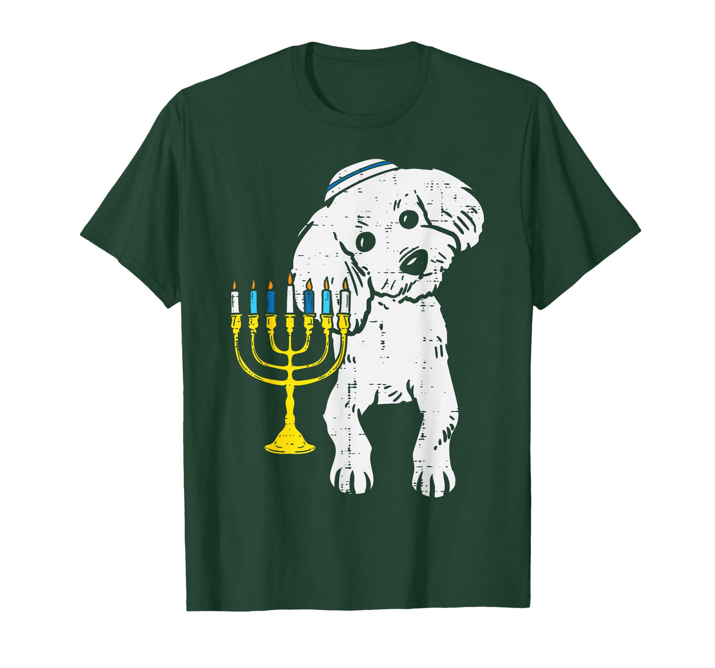Jewish Poodle Dog Menorah Hanukkah Pajamas Chanukah PJs T-Shirt