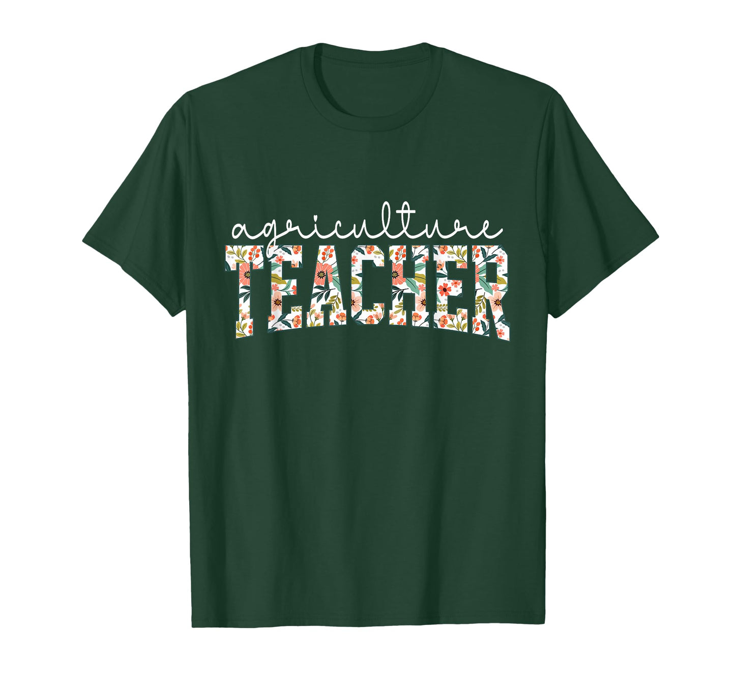 Retro Floral Agriculture Teacher Farmer AG Teacher Team Crew T-Shirt