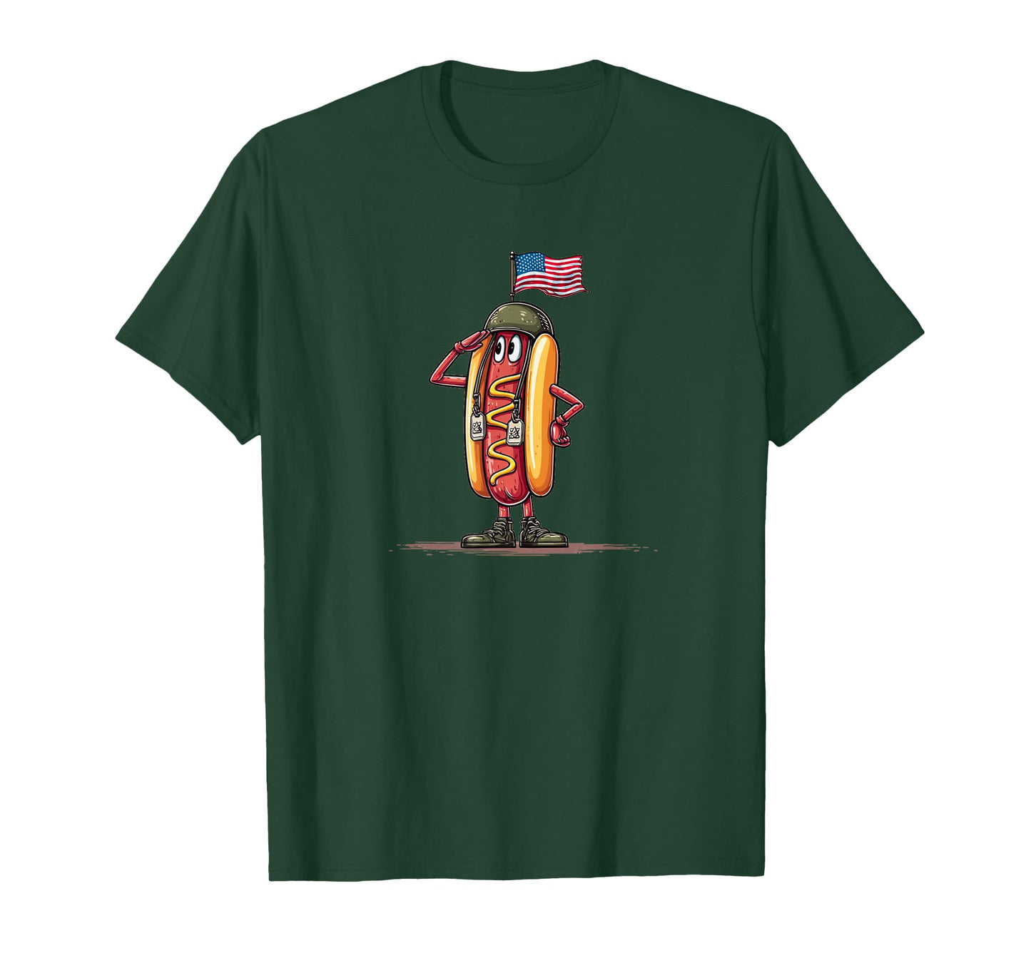 Patriotic Military Hotdog Look T-Shirt