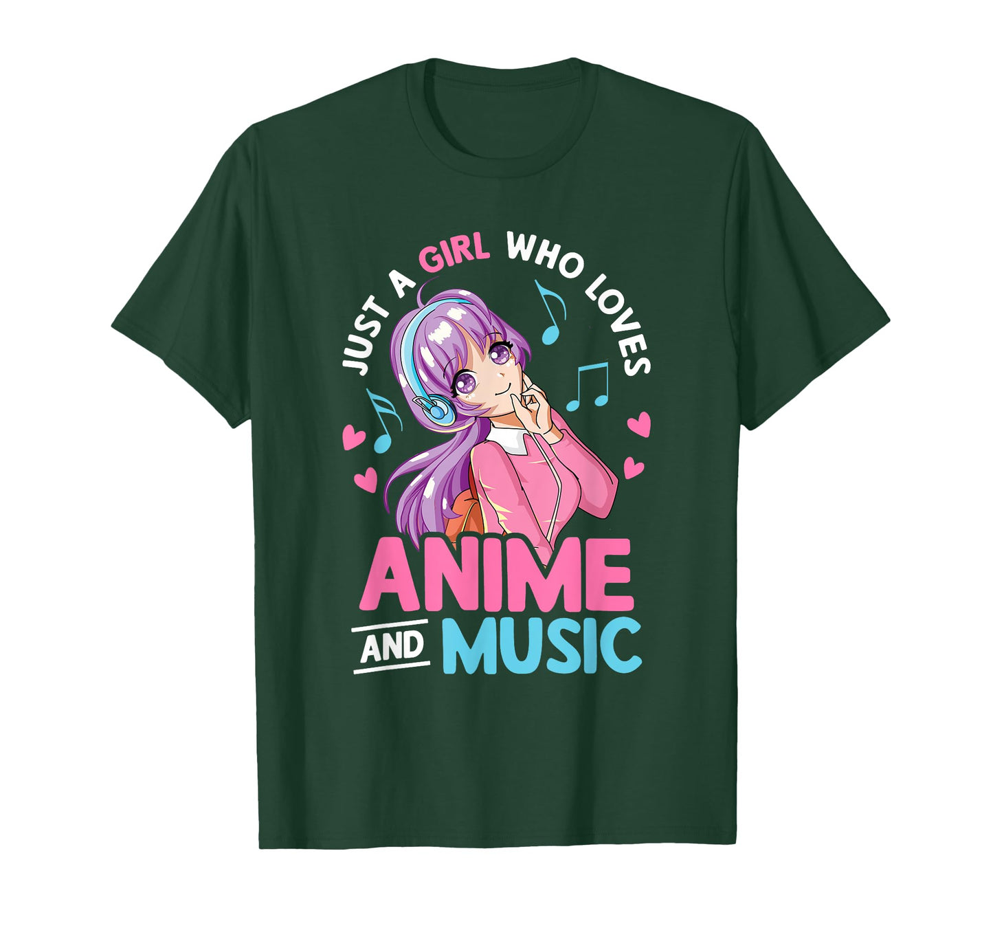 Just A Girl Who Loves Anime And Music Lover Anime Girls Teen T-Shirt